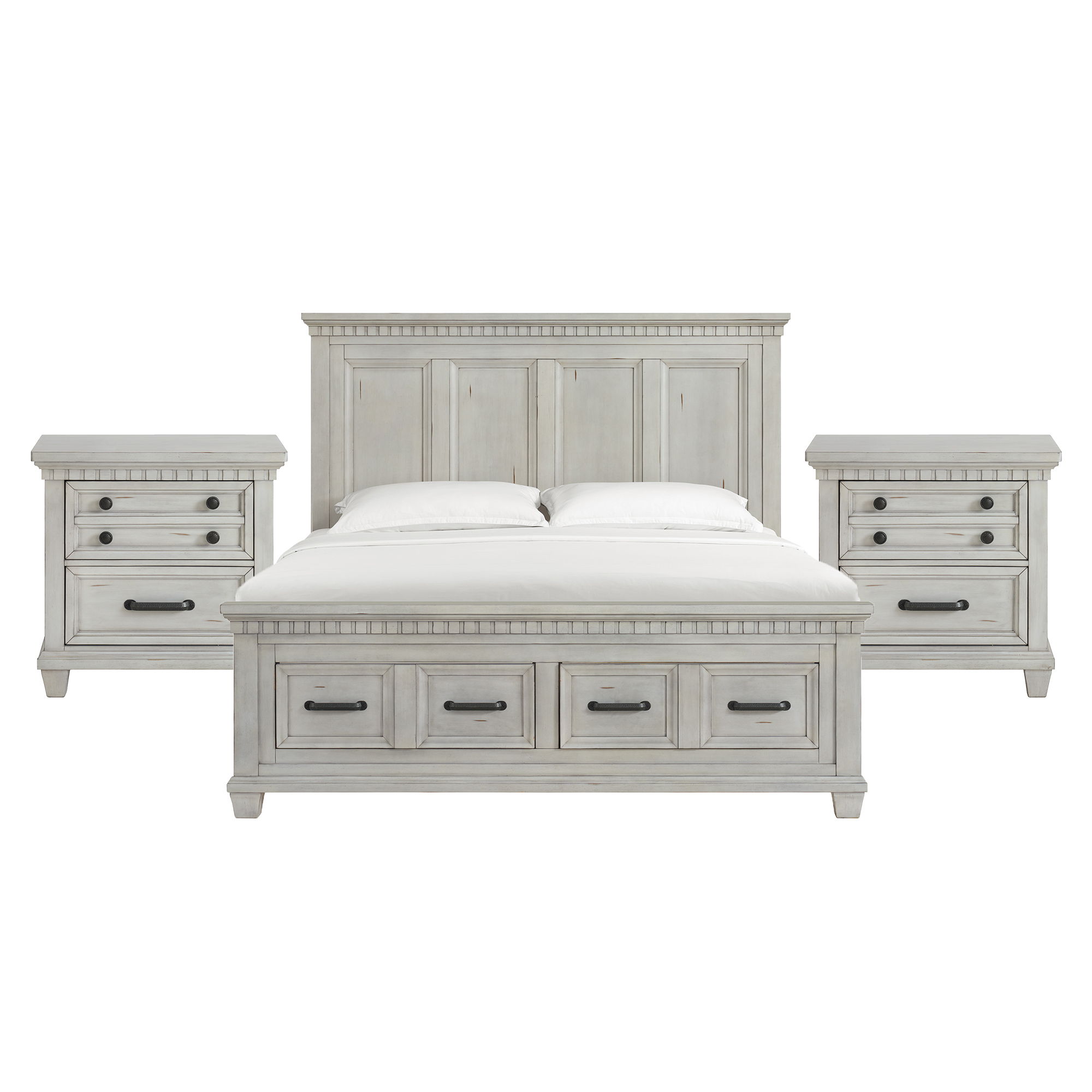 King · 3 Pc · Bedroom Set With 2 Nightstands