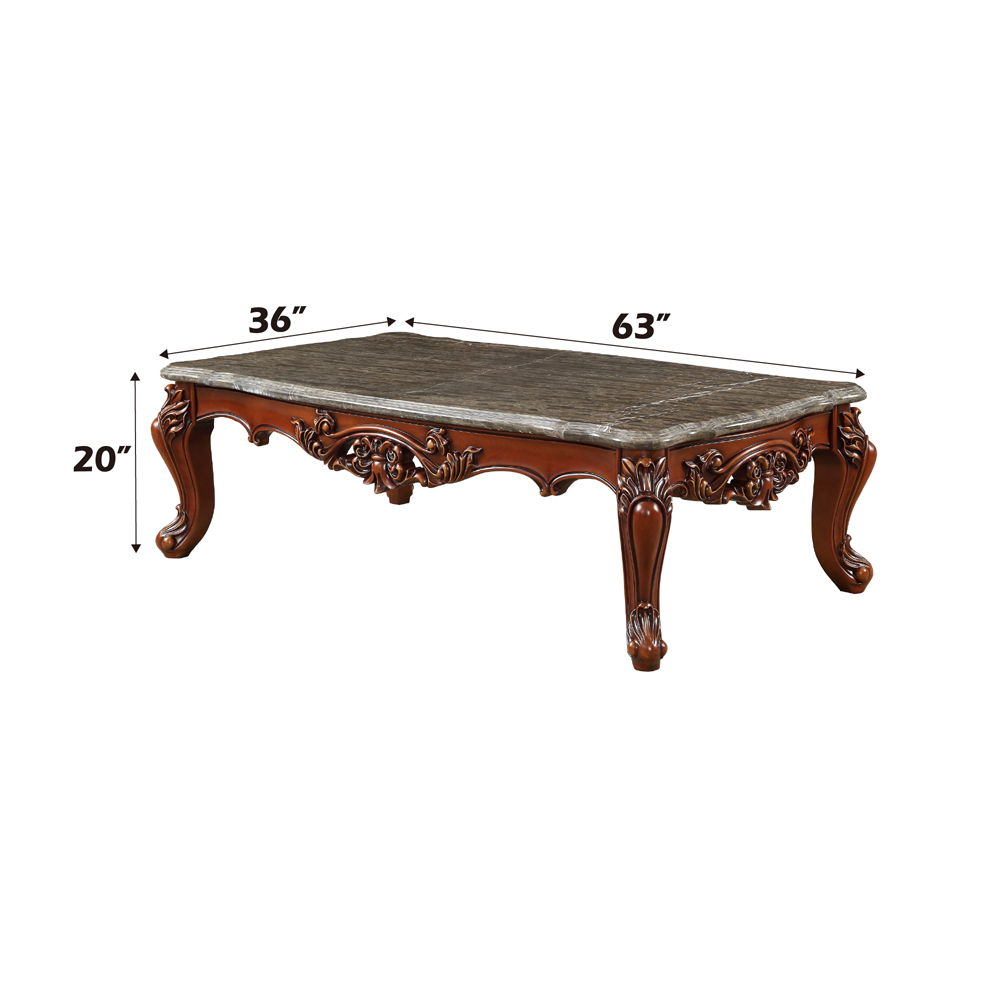 Eustoma - Coffee Table - Marble Top & Walnut, dark brown, view 5