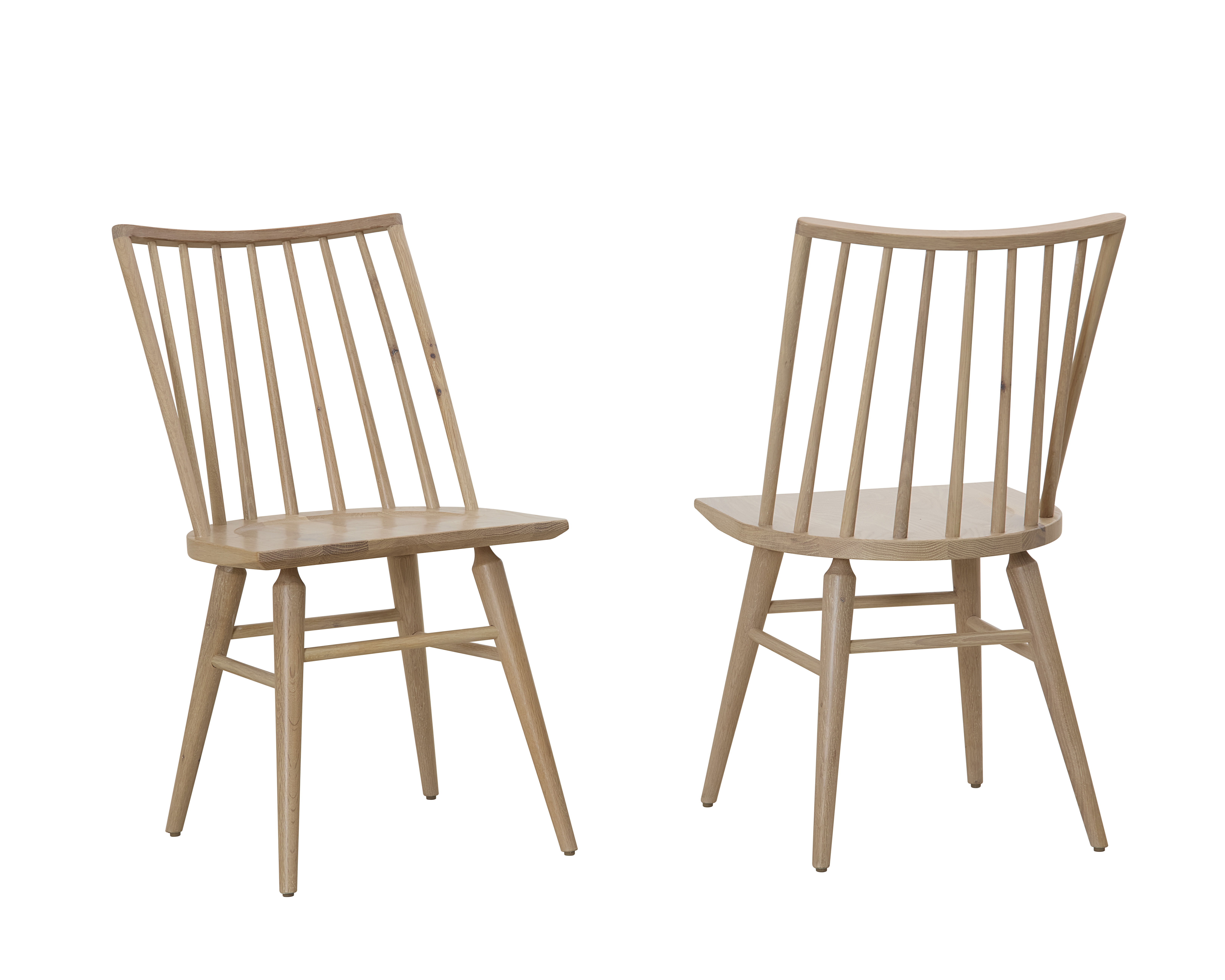 Vaughan-Bassett Dovetail - Spindle Solid American Oak Side Chair - Bleached White