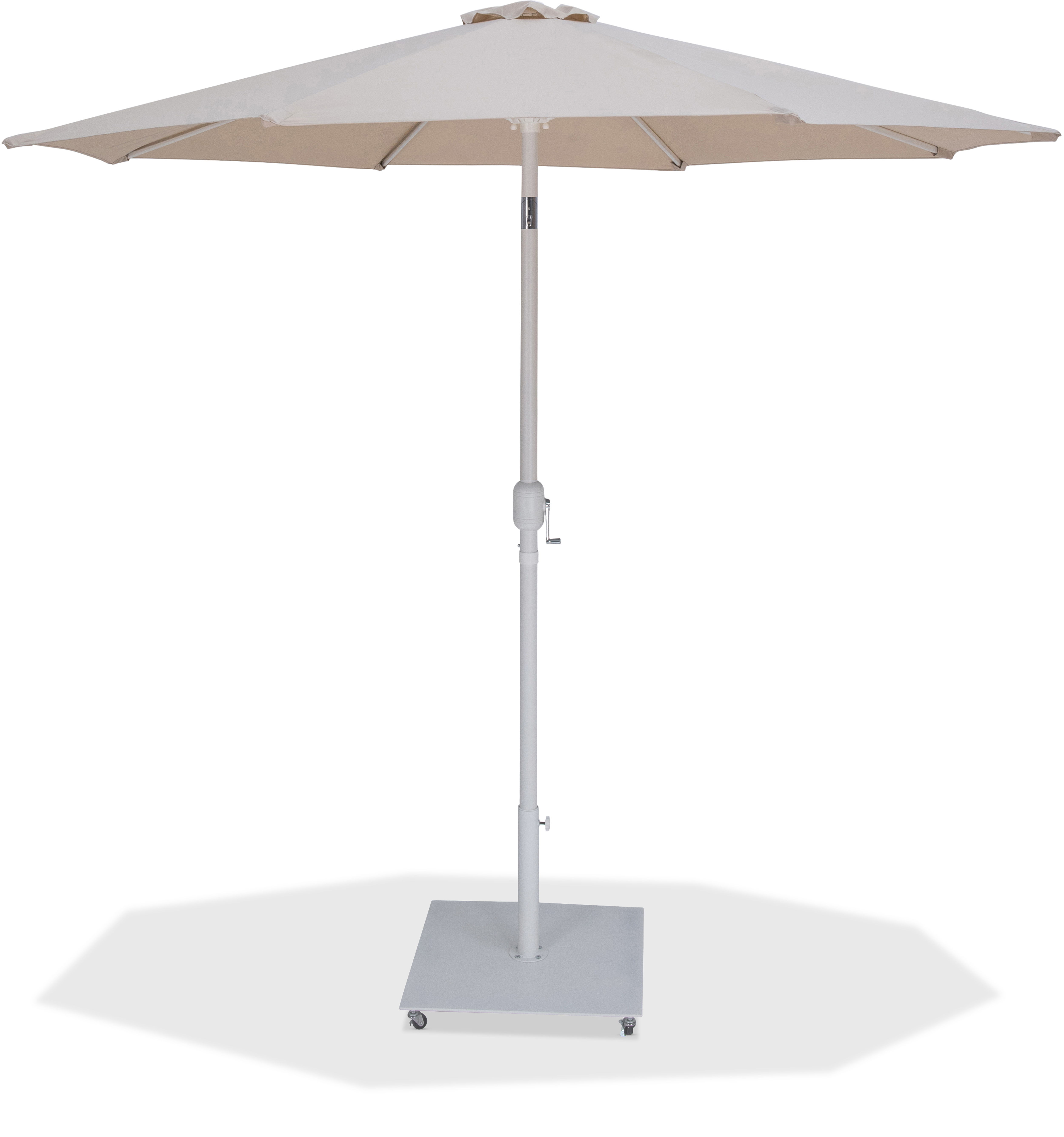 Fiji - Aluminum Patio Umbrella With Square White Base - Beige