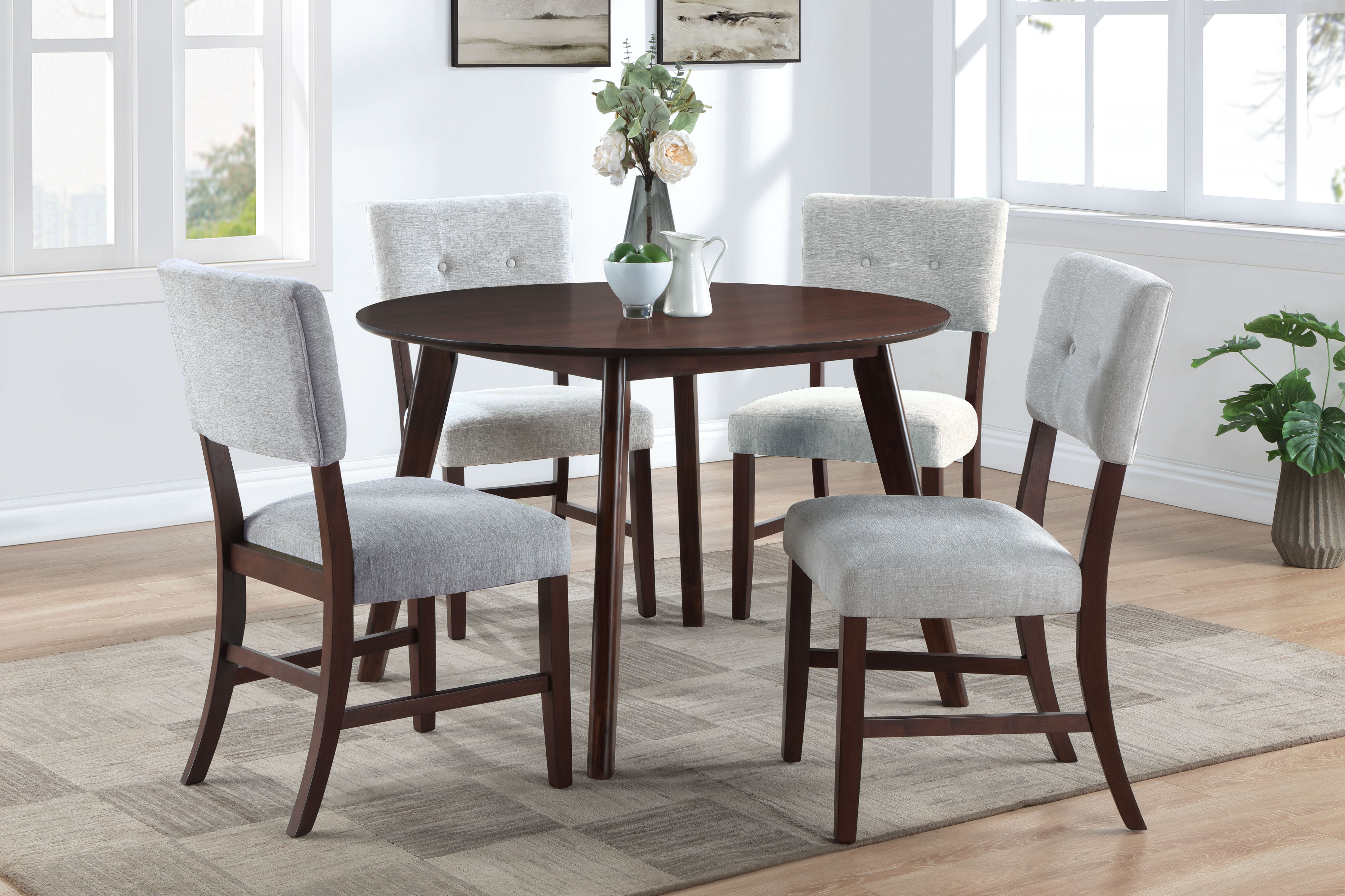 Tioga - Dining Table & 4 Chairs - Gray