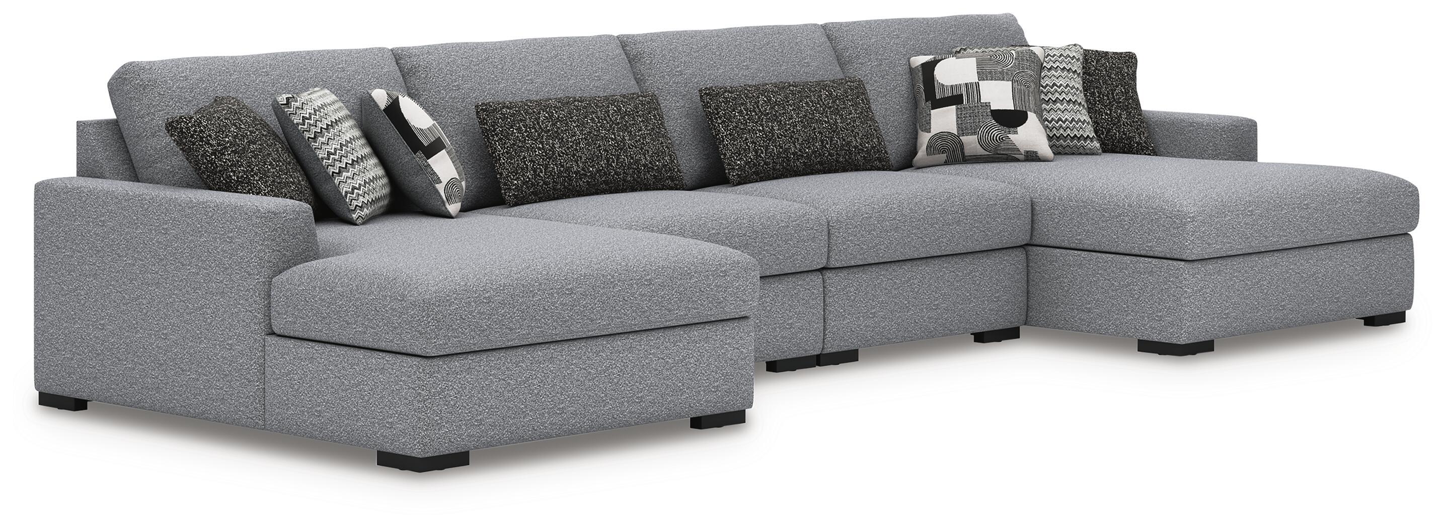 Bealton – 4-Piece Sectional With Double Chaise – Salt And Pepper