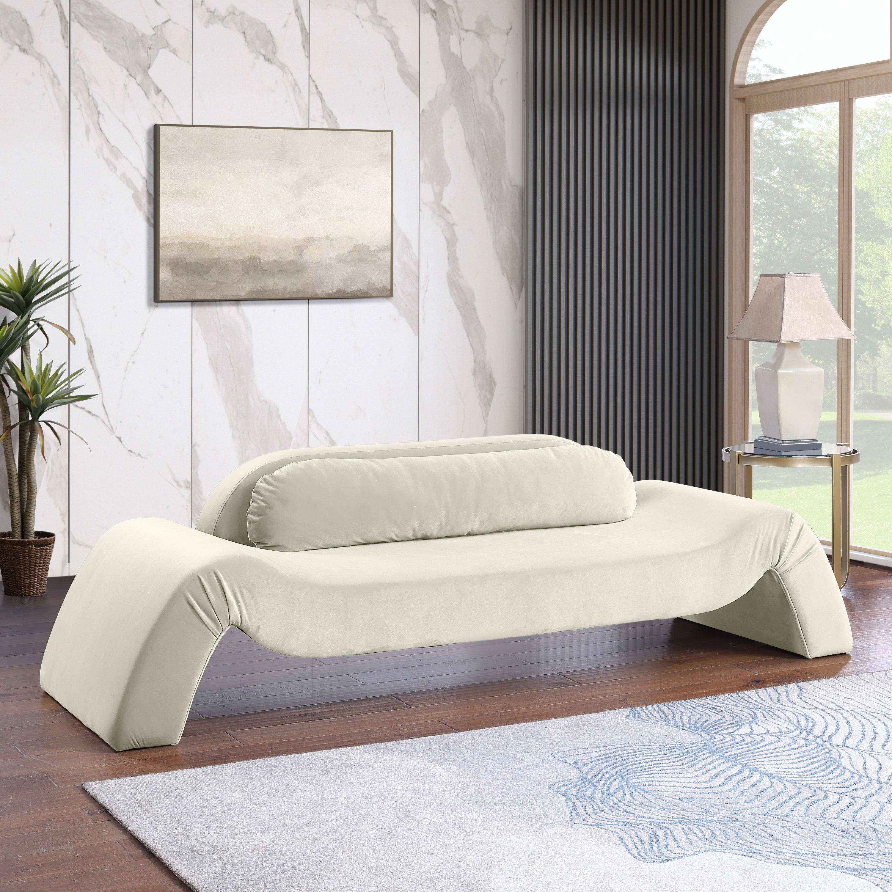 Austin - Velvet Sofa - Cream