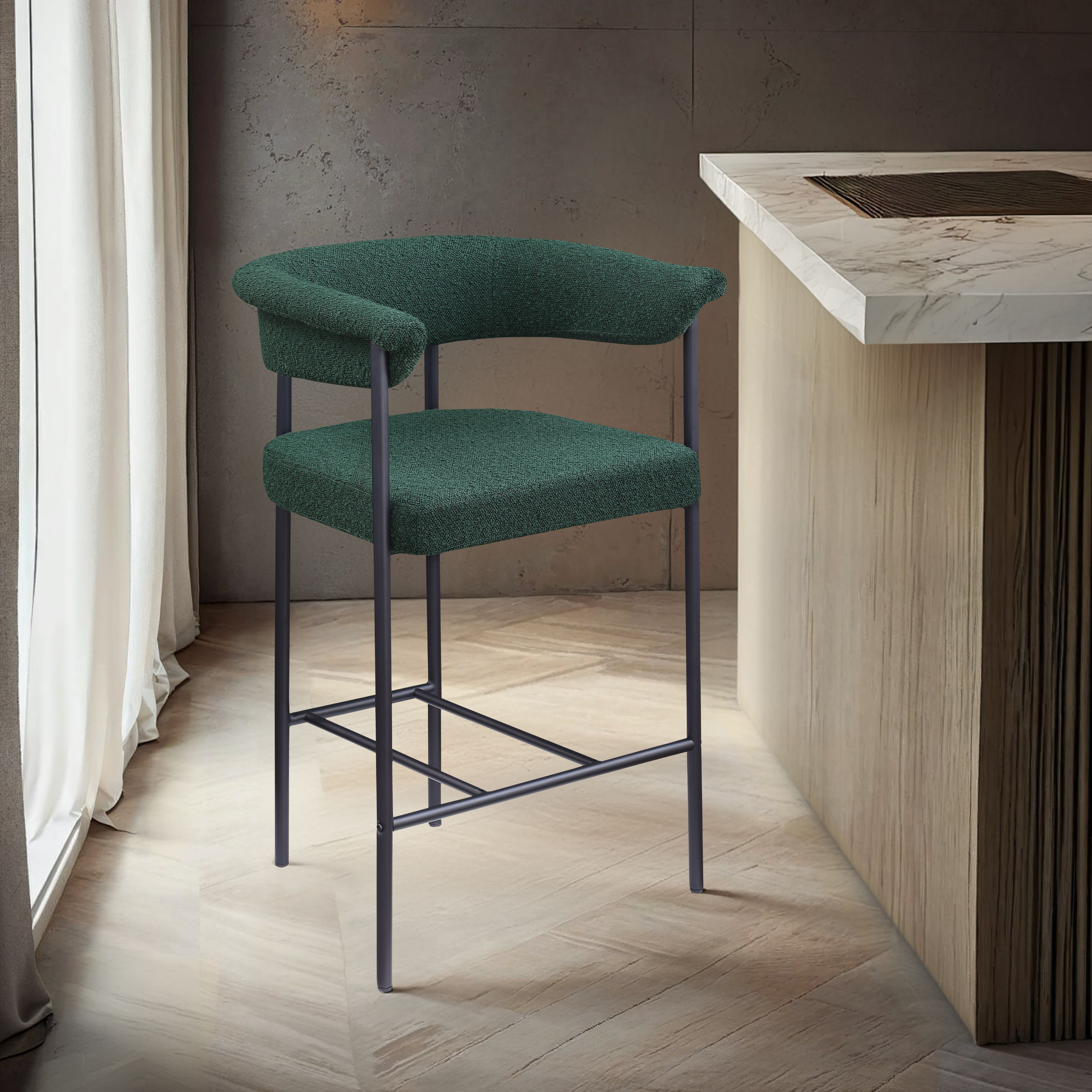 Malin - Boucle Counter Stool (Set of 2) - Green