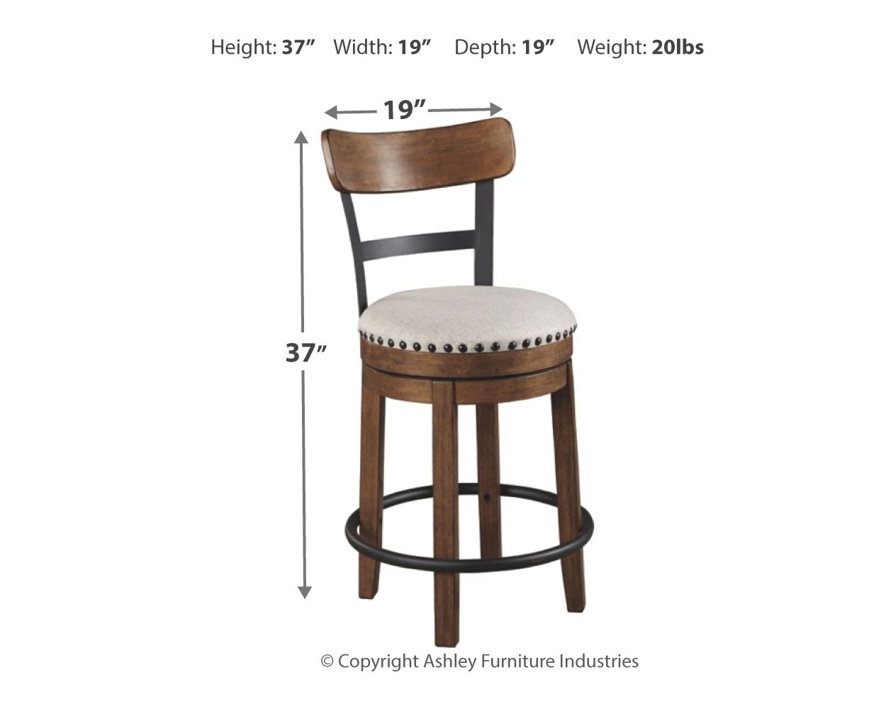 Ashley Furniture Valebeck - 5 Pc. - Counter Table, 4 Upholstered Barstools - White - Image 5