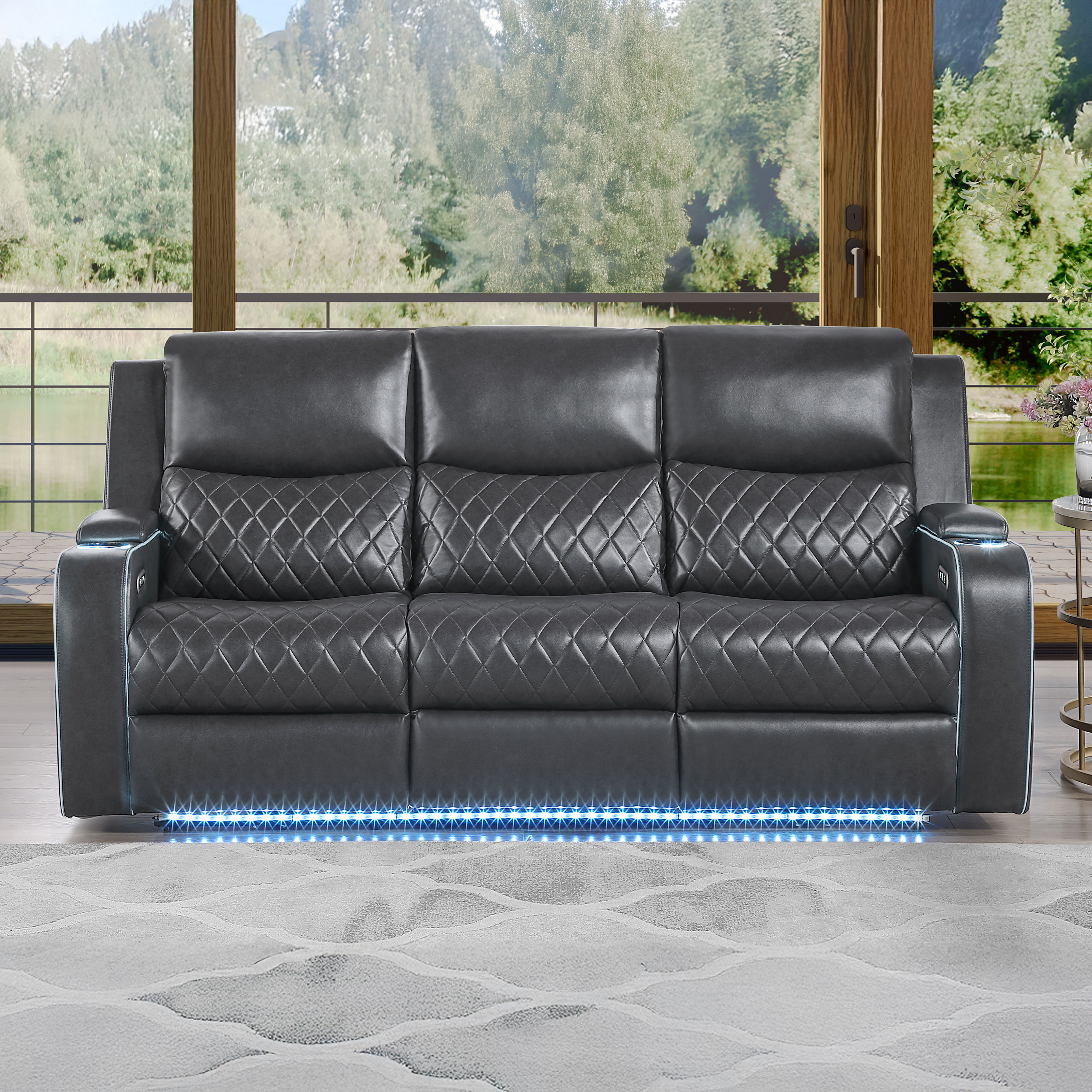 Luna - Power Sofa - Charcoal