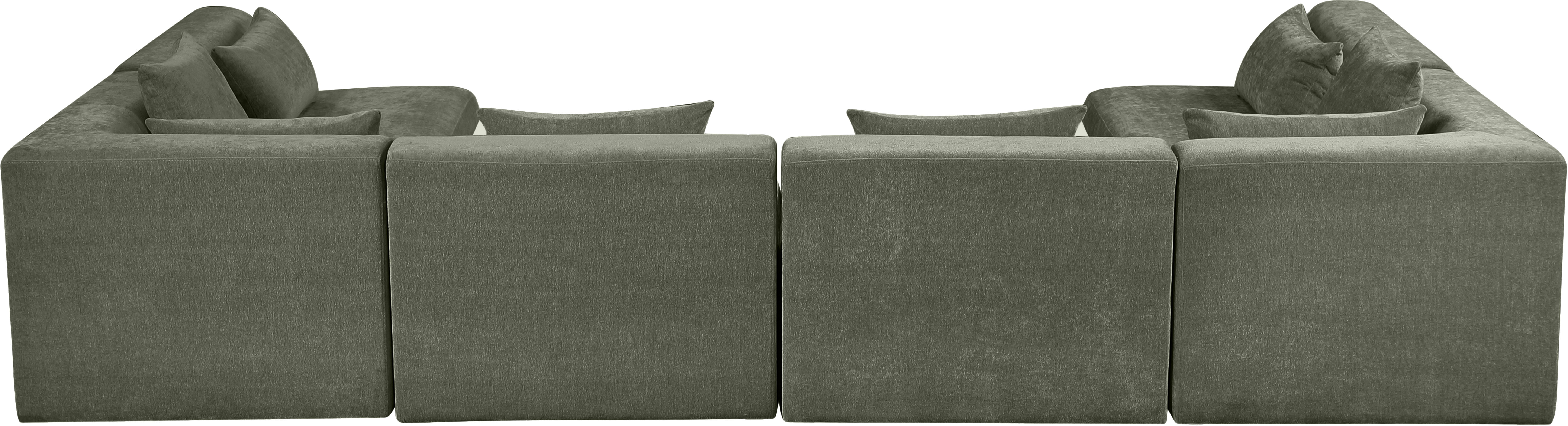 Stellar - 6 Piece Chenille Fabric 152" Modular Sectional - Green