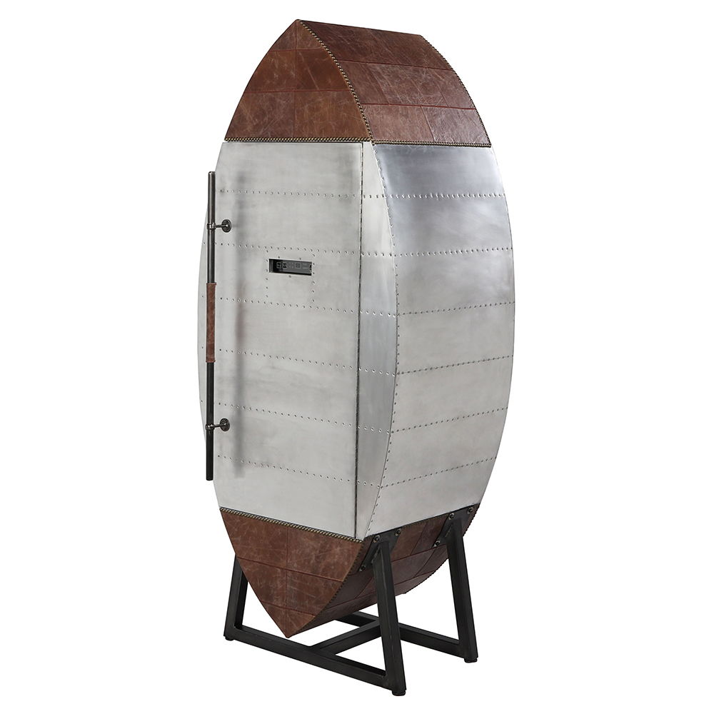 Brancaster - Wine Cooler - Retro Brown Top Grain Leather & Aluminum, light brown, view 2