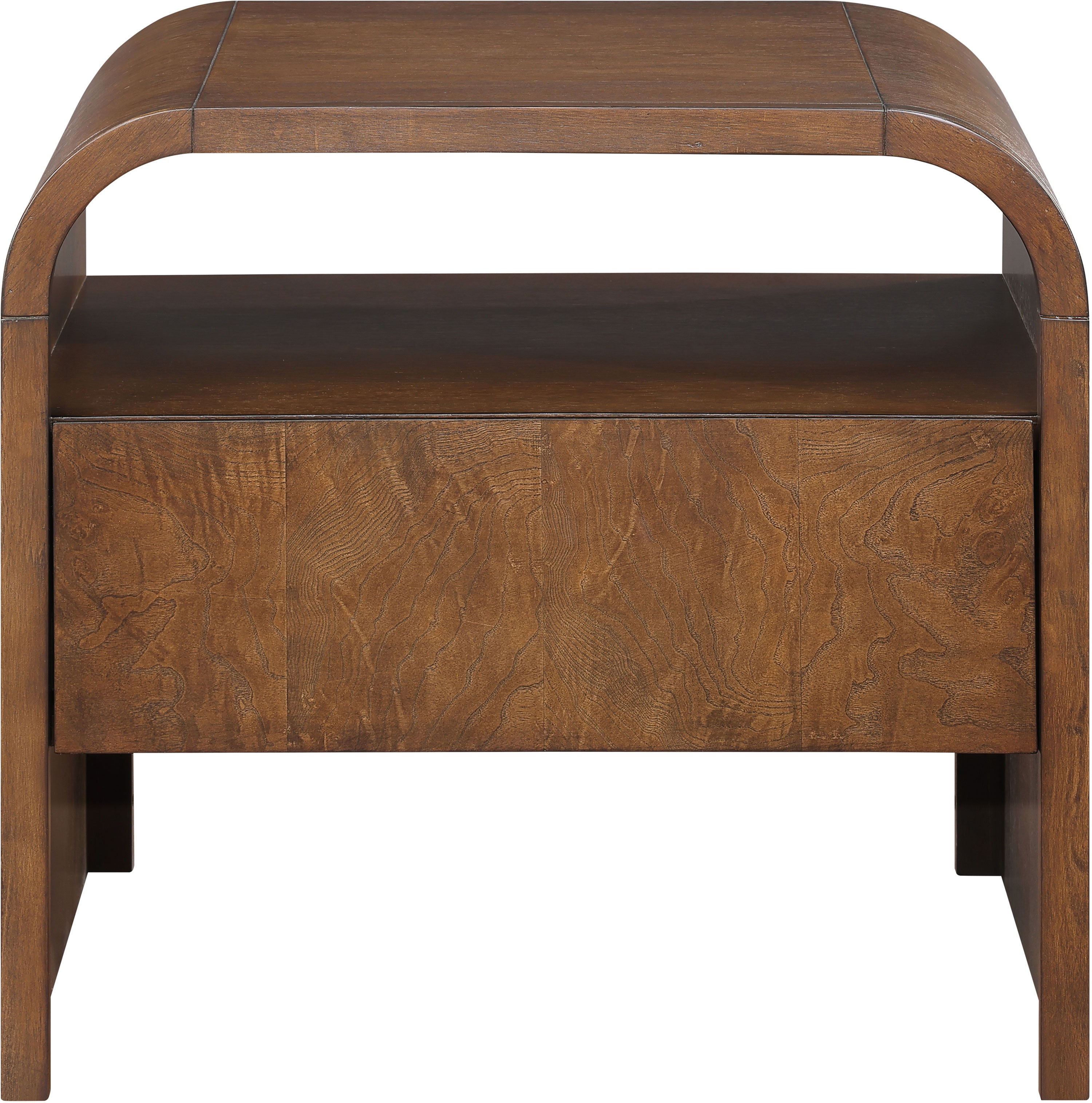 Giada - Solid Wood And Veneer Nightstand - Brown