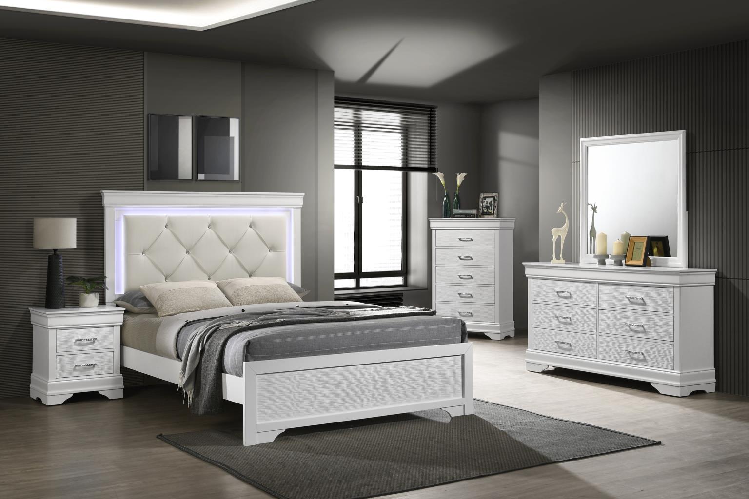B396 - 3 Piece Bedroom Set (Twin Bed, Dresser, Mirror) - White