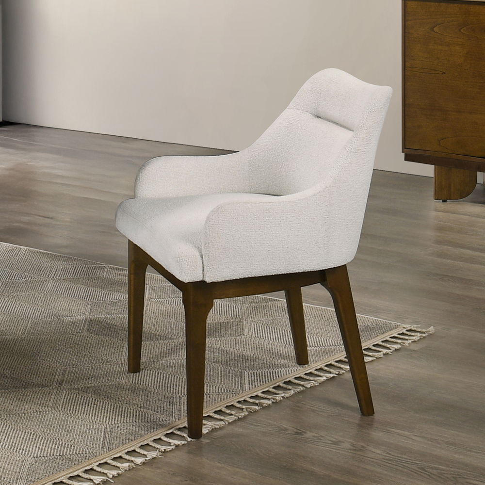 Kasha - Side Chair (Set of 2) - Chenille / Vintage Oak, white