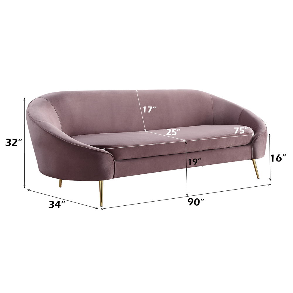 Abey - Sofa - Pink Velvet, pink, view 7