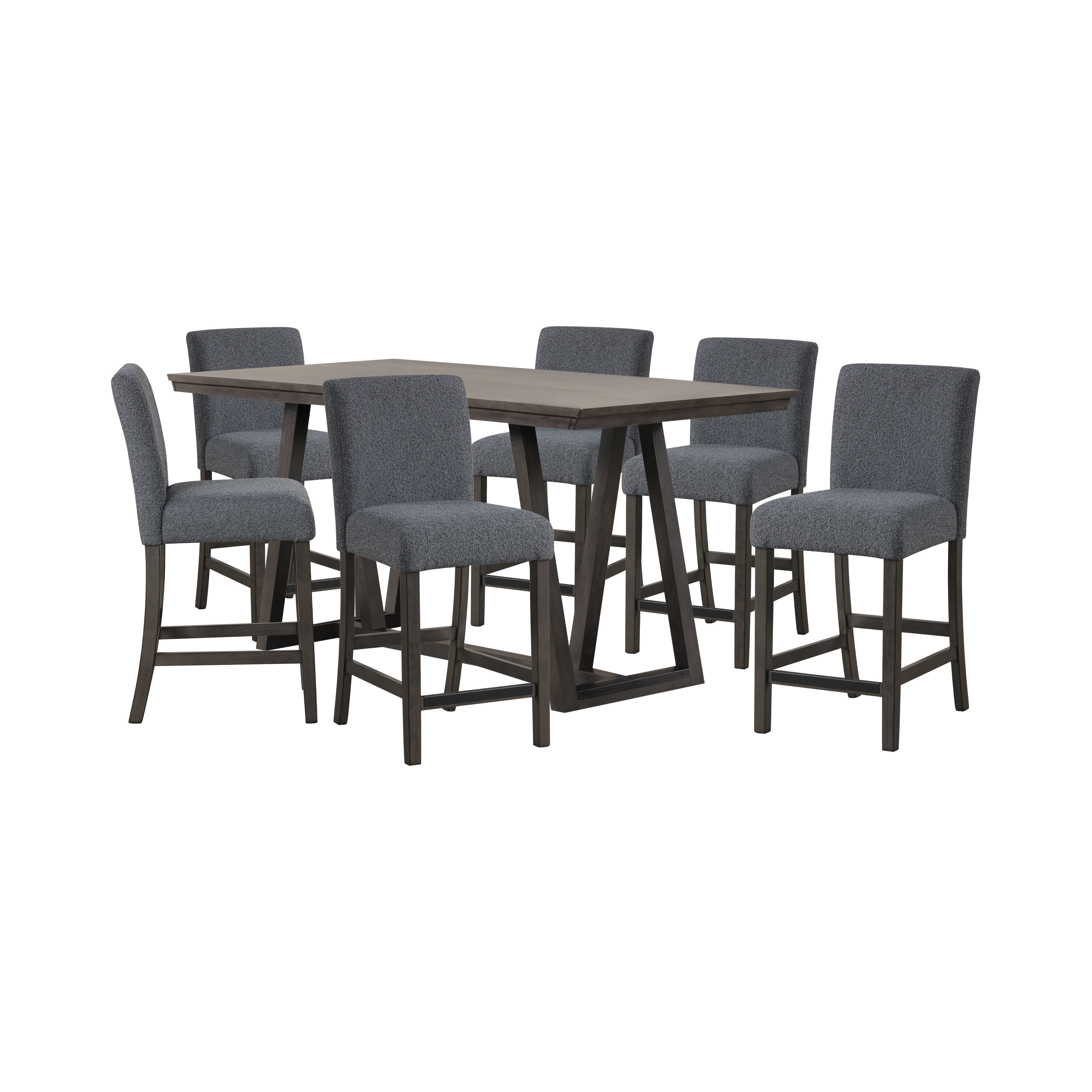 High Line - Counter Table & 6 Chairs - Gray