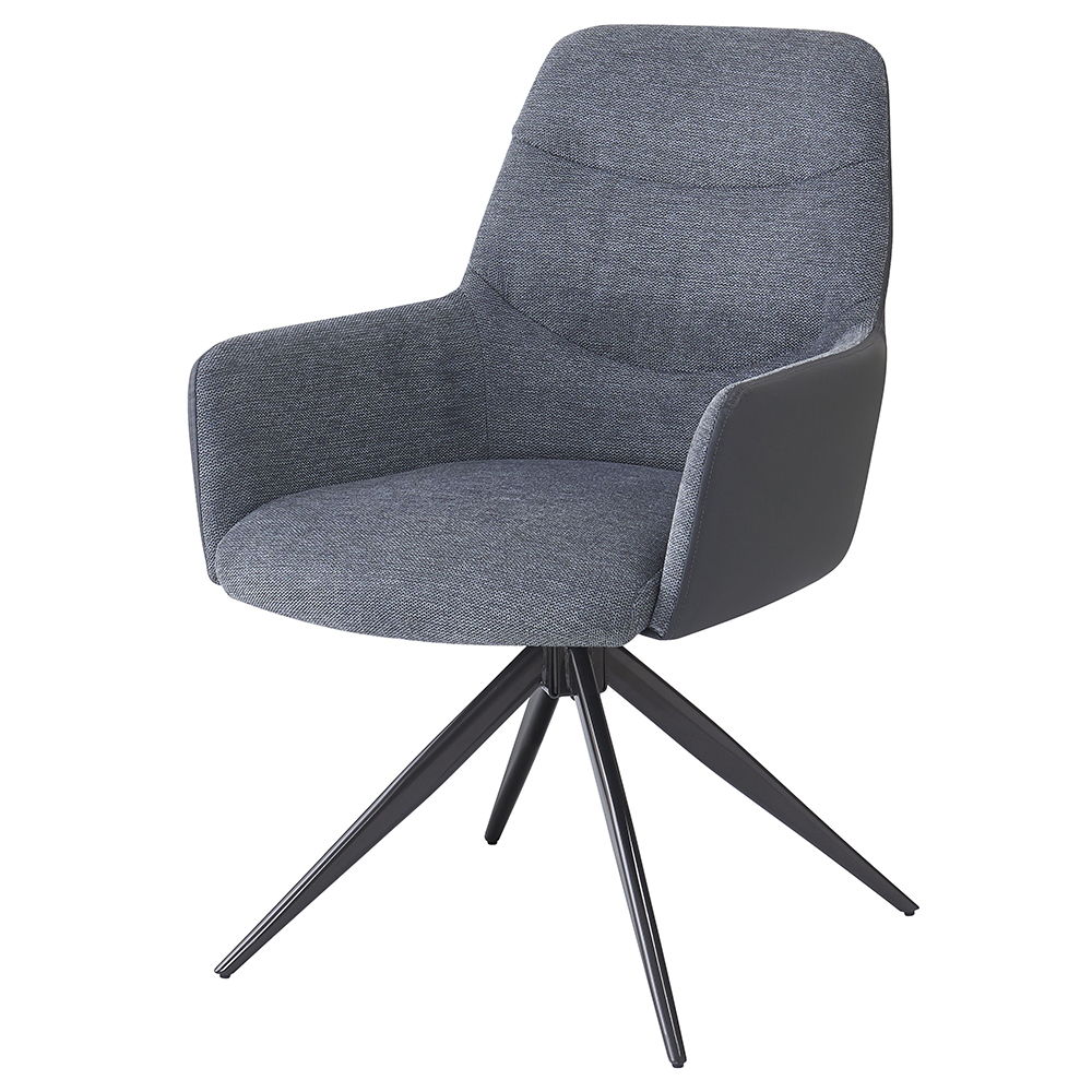 Hester - Arm Chair (Set of 2) - Gray Fabric, dark gray, view 2