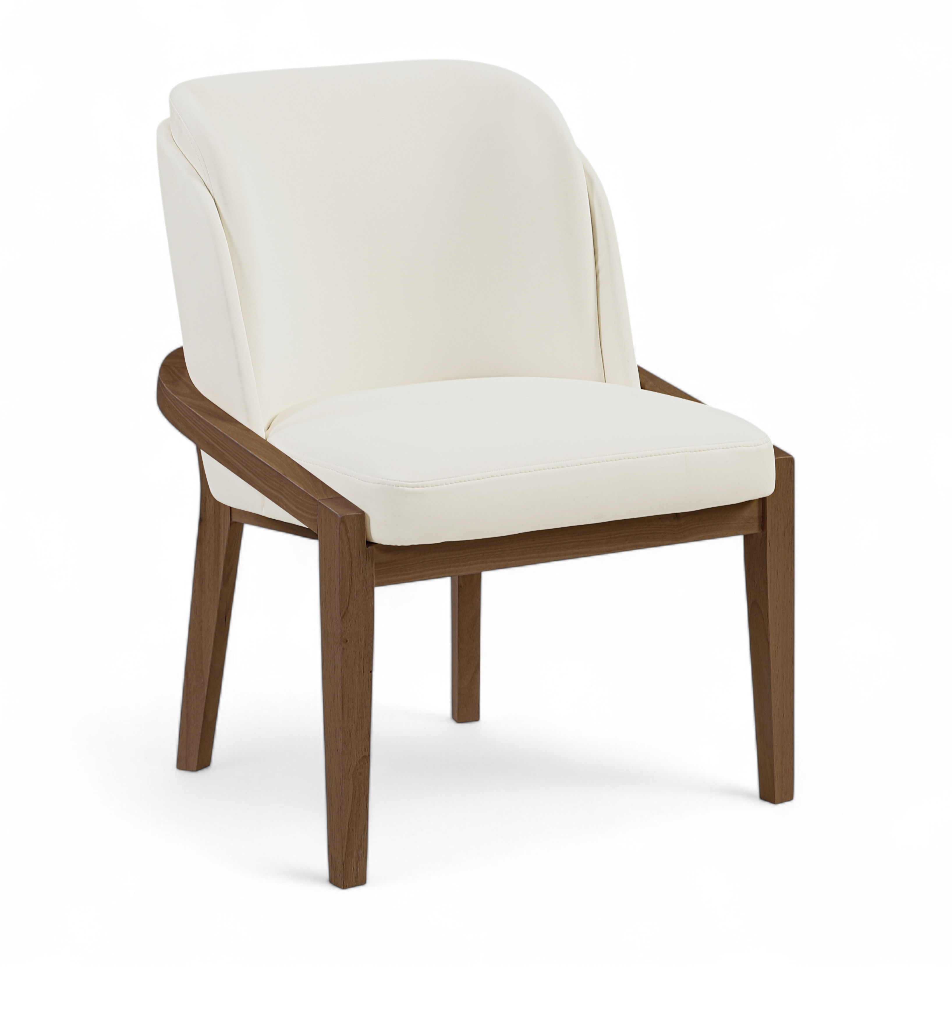 Navo - Vegan Leather Dining Chair - Cream