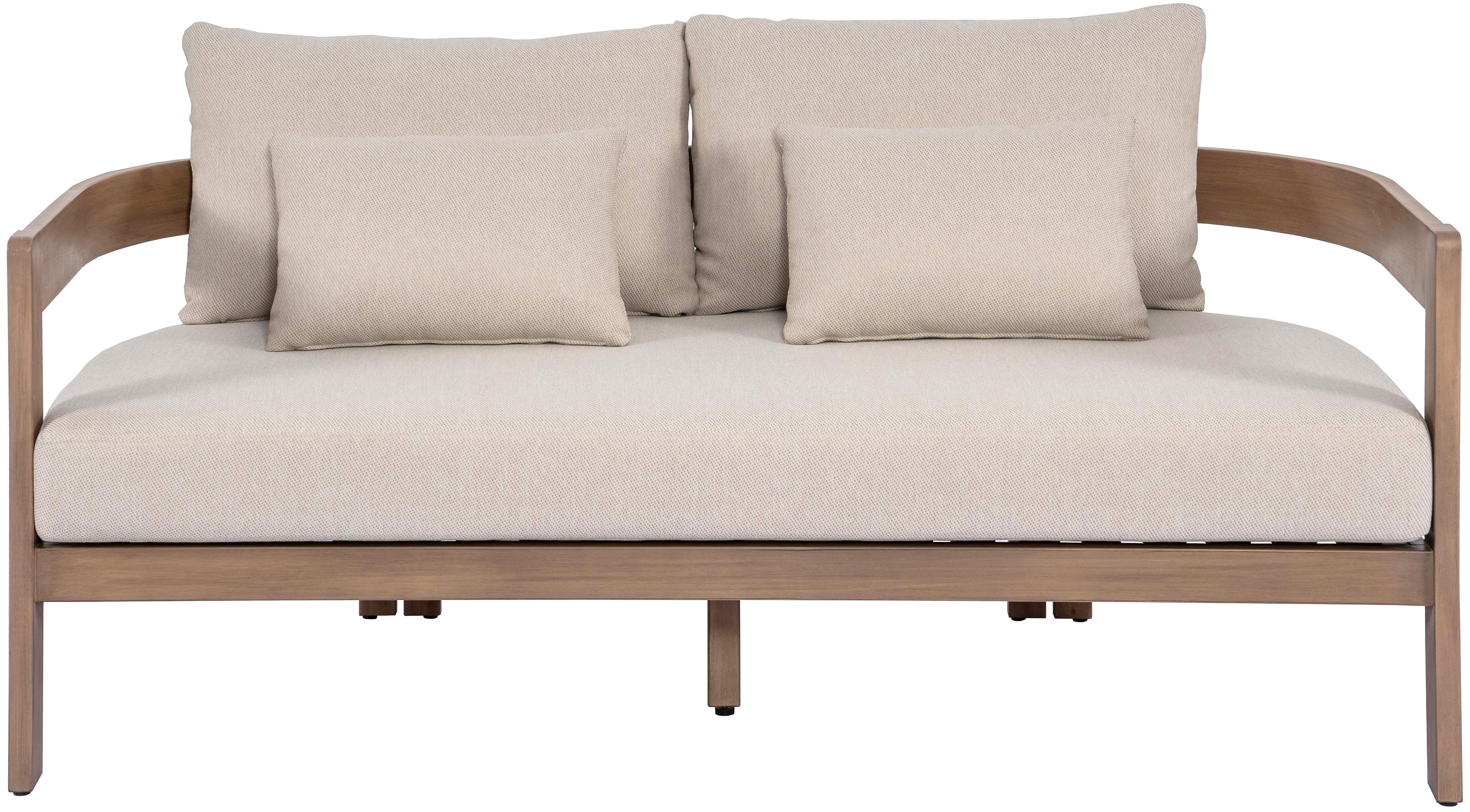 Newport - Water Resistant Fabric 65" Upholstered Outdoor Patio Loveseat - Beige