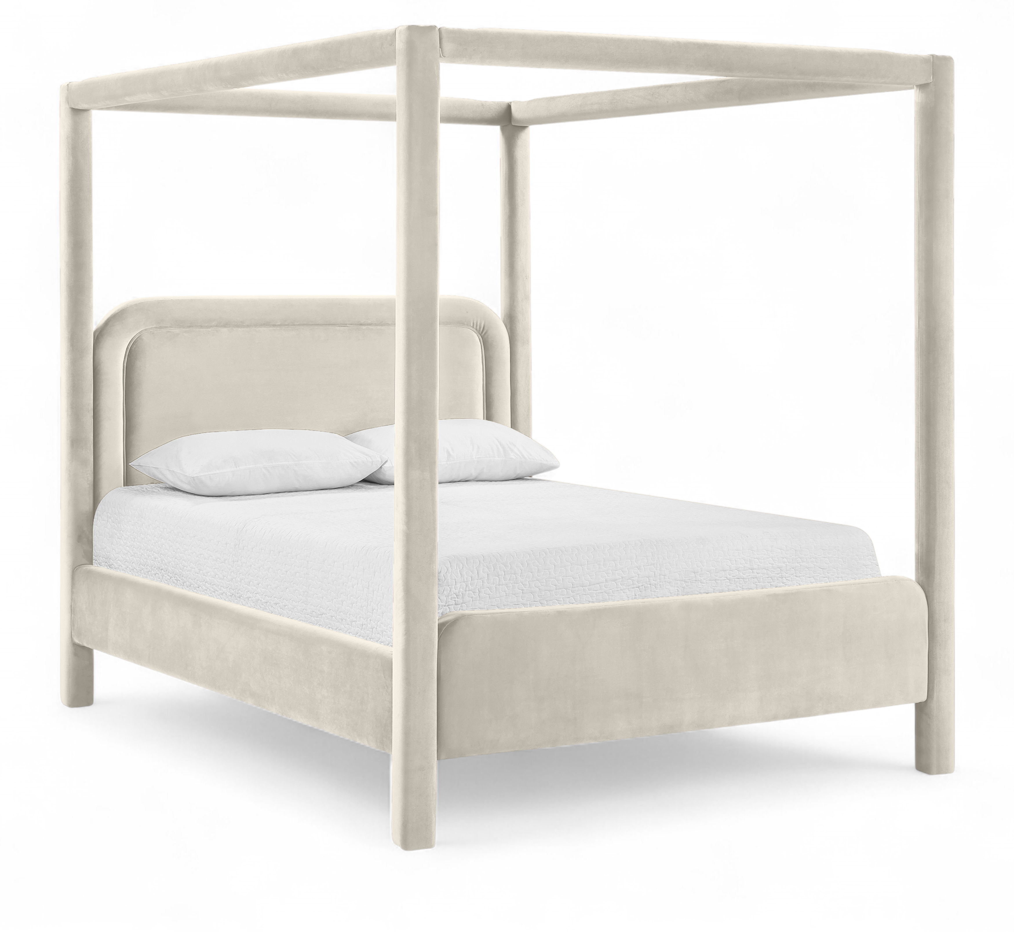 Salina - Velvet Upholstered King Bed - Cream