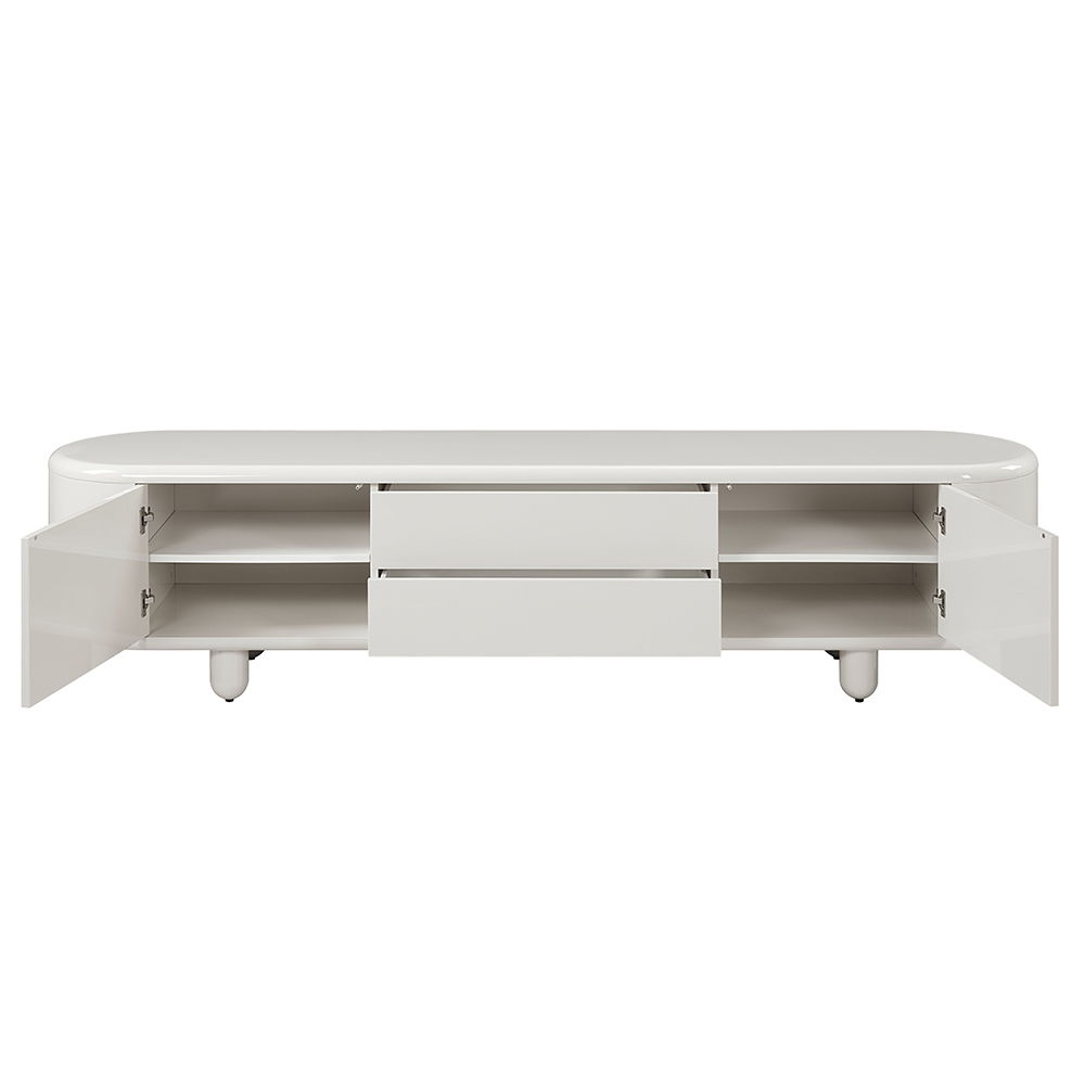 Keely - TV Stand - White High Gloss, white, view 4