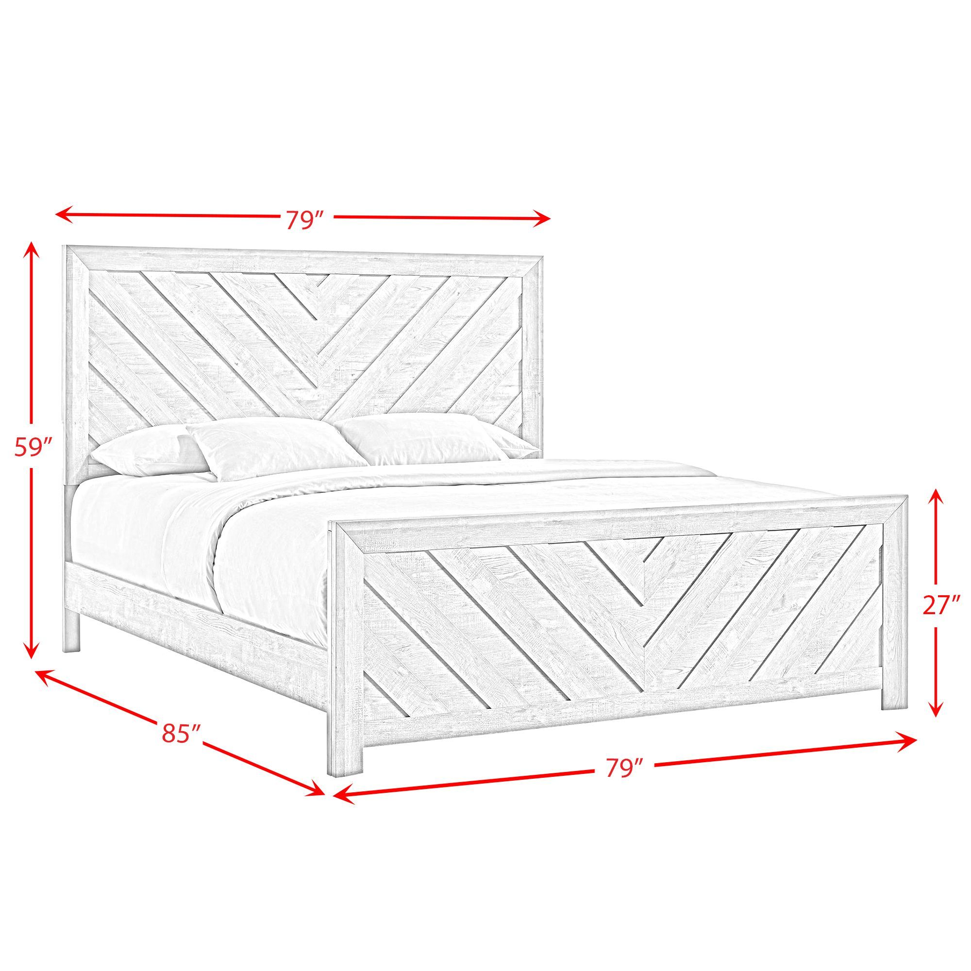 Eleanor - King Panel 3 Piece Bedroom Set - White