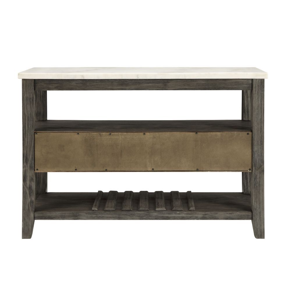 Merel - Server - White Marble Top & Gray Oak, dark gray, view 4