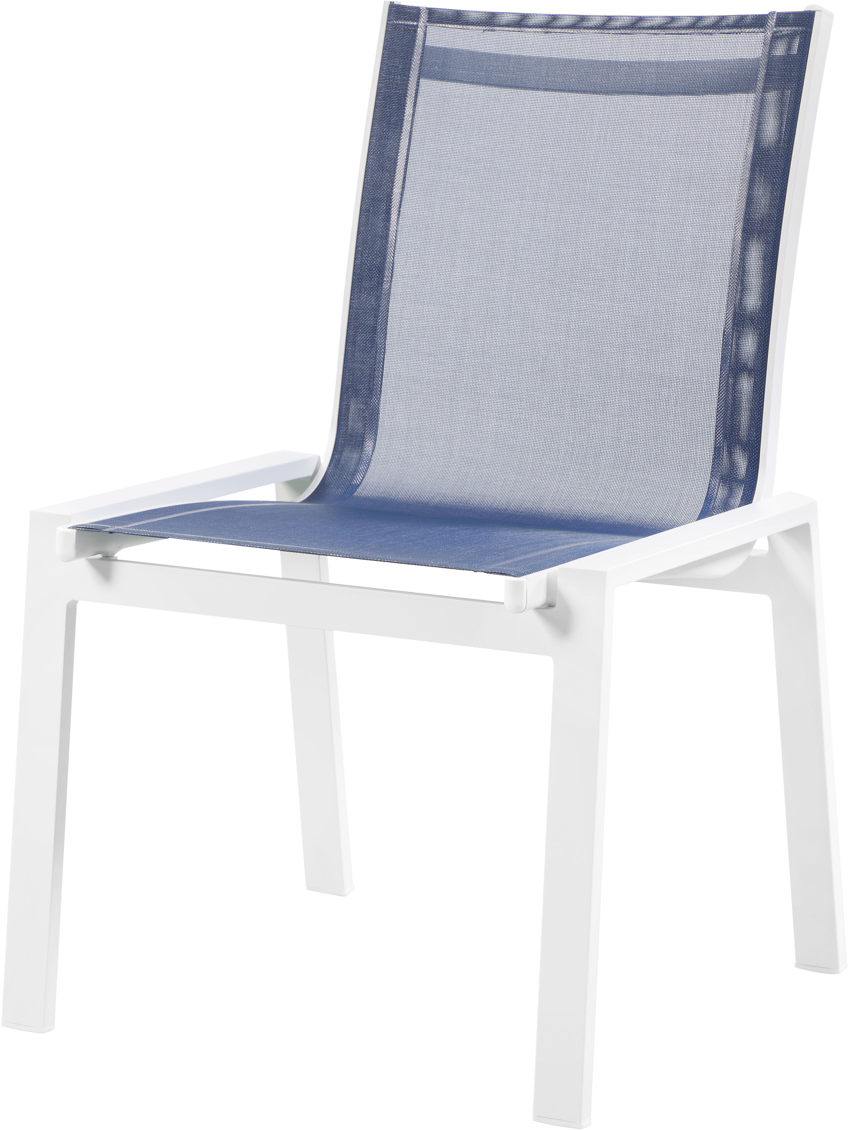Nizuc - Outdoor Patio Dining Chair With White Frame (Set of 2) - Navy