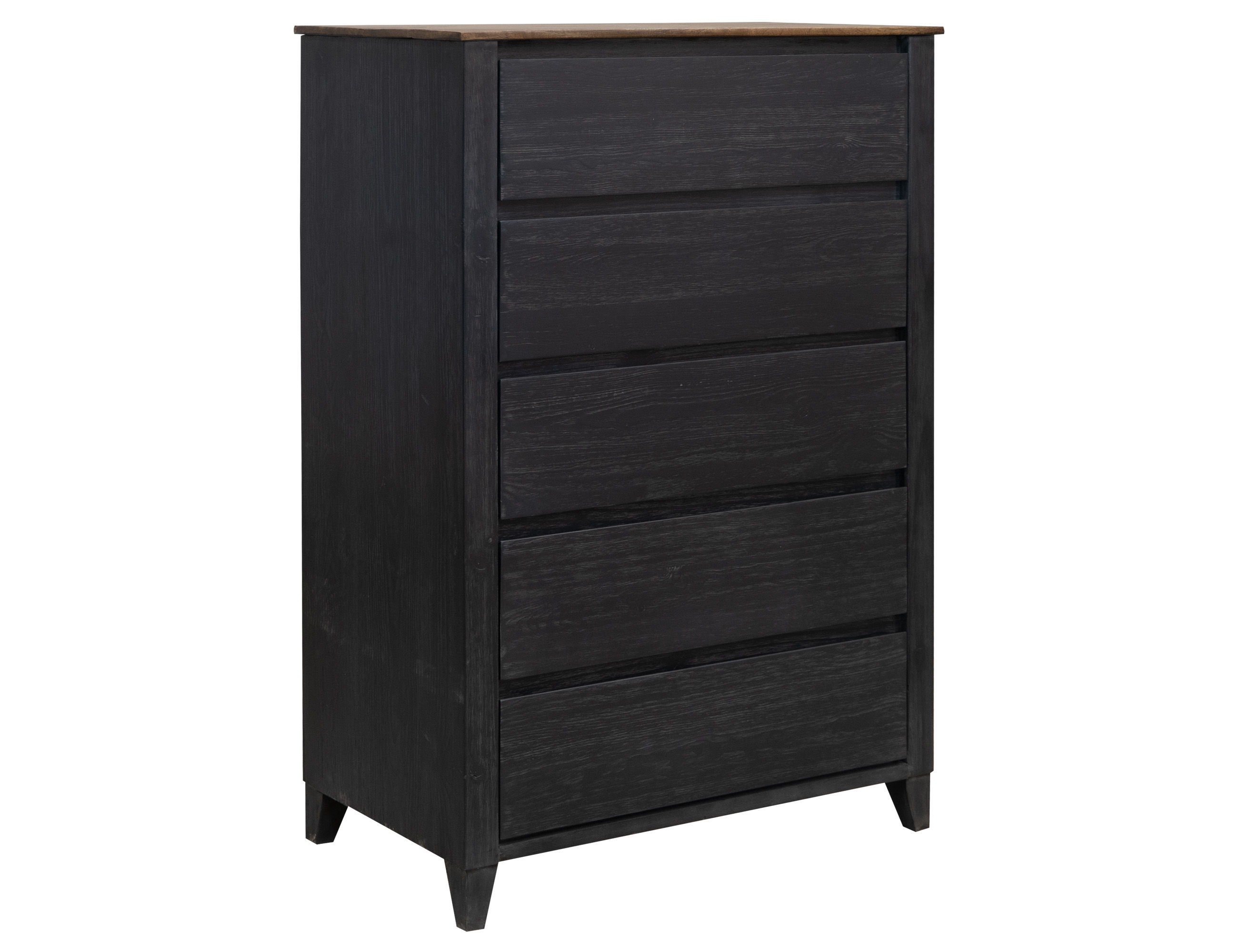 International Furniture Direct Empire - Chest - Satin Black / Brown