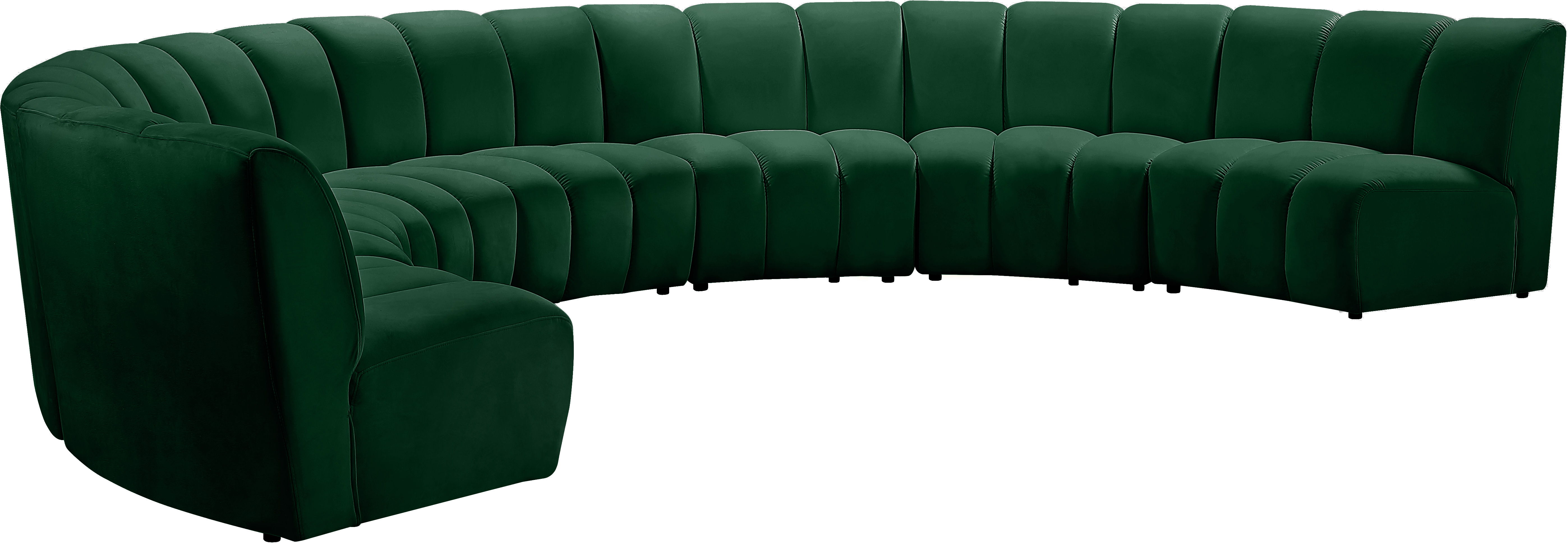 Infinity - 7 Piece Fabric Modular Sectional - Green