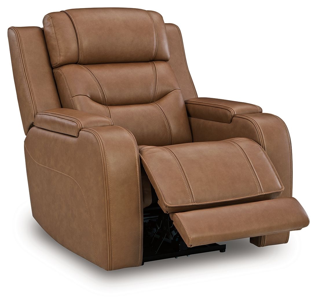 Ashley Furniture Knightington - Power Recliner With Audio Seating - Caramel - Image 3