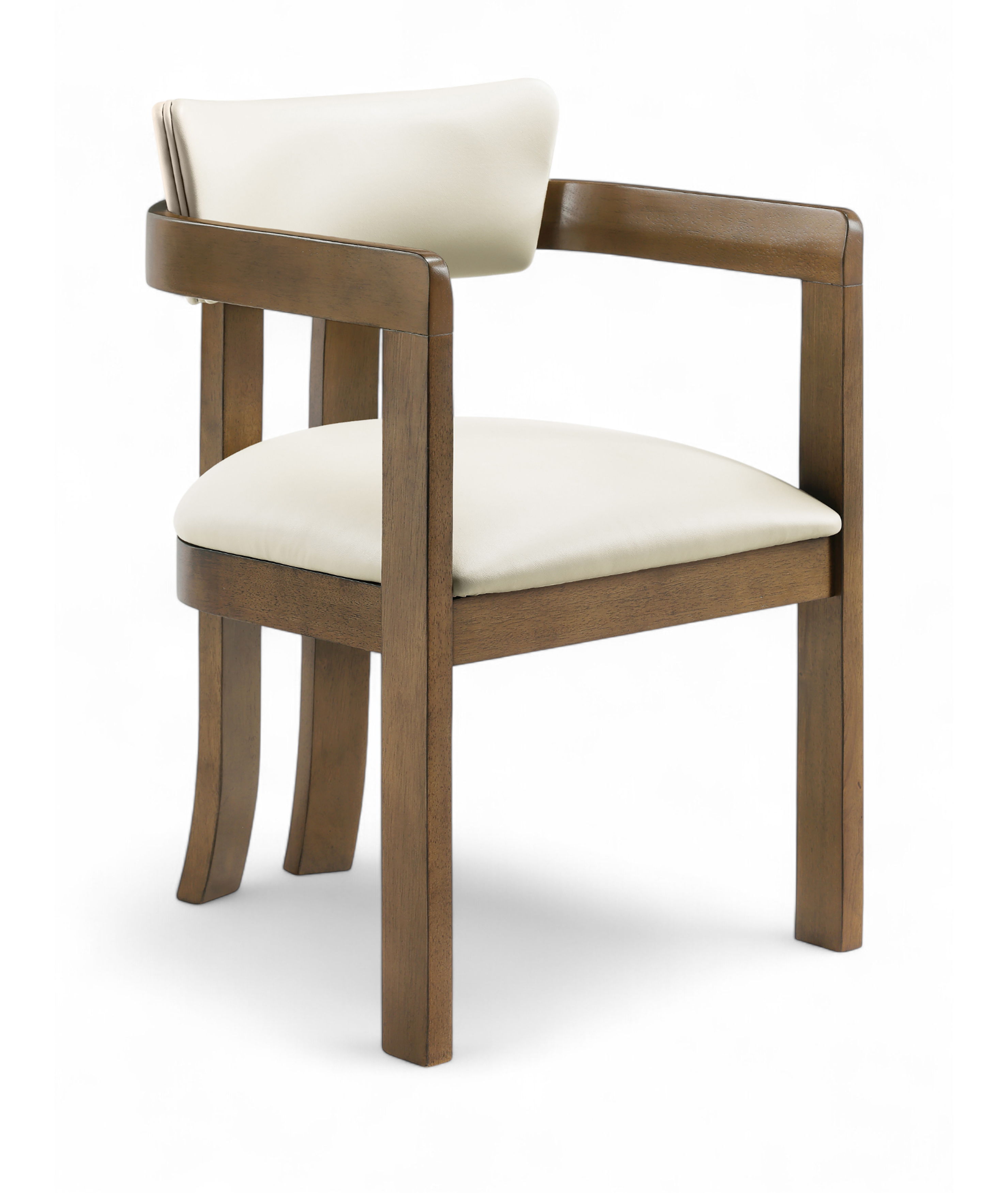 Lavrin - Vegan Leather Upholstered Dining Arm Chair (Set of 2) - Cream