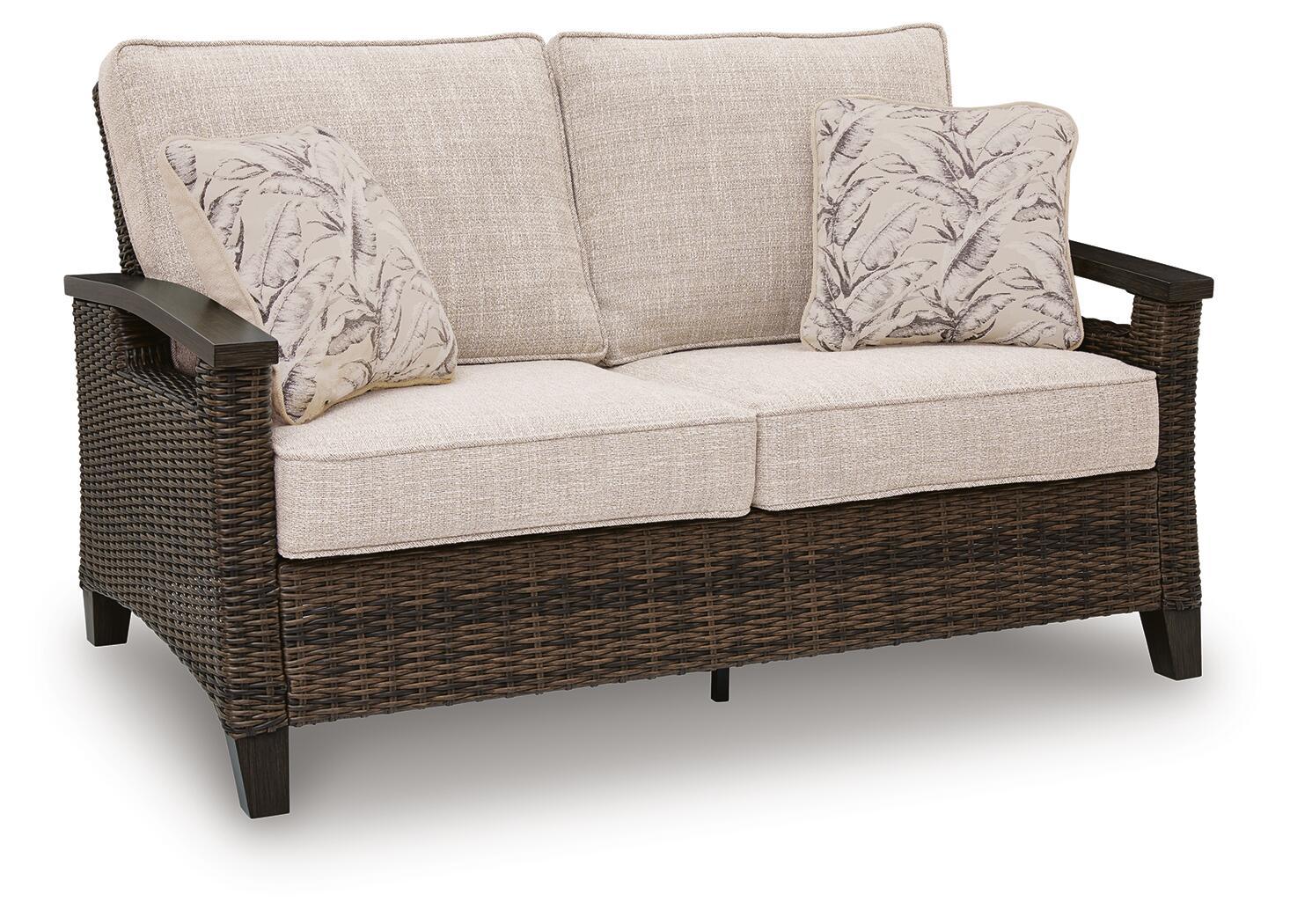 Monterey Point - Loveseat With Cushion - Dark Brown, dark brown