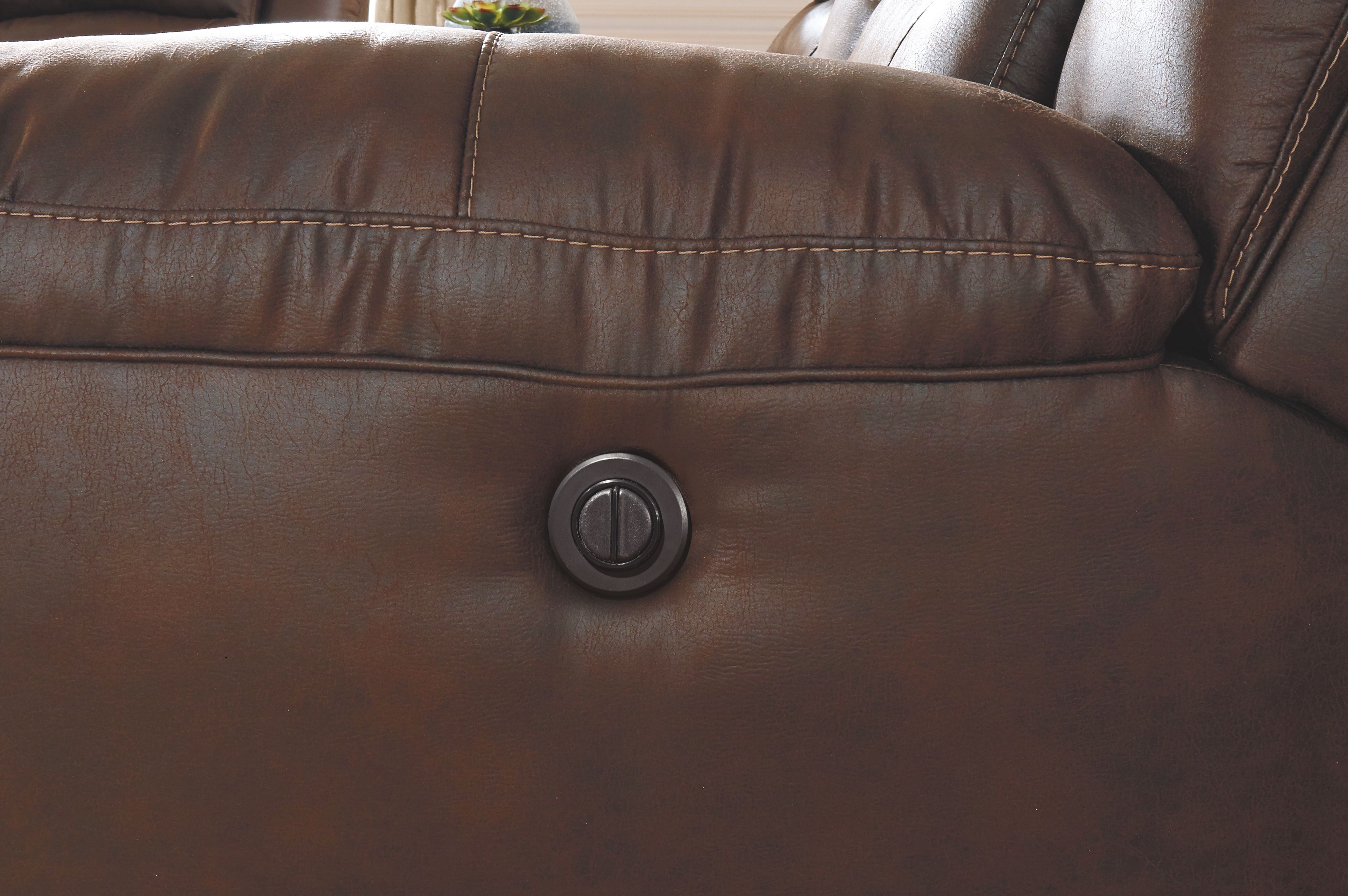 Ashley Furniture Stoneland - DBL REC PWR Loveseat w/Console - Chocolate - Image 7