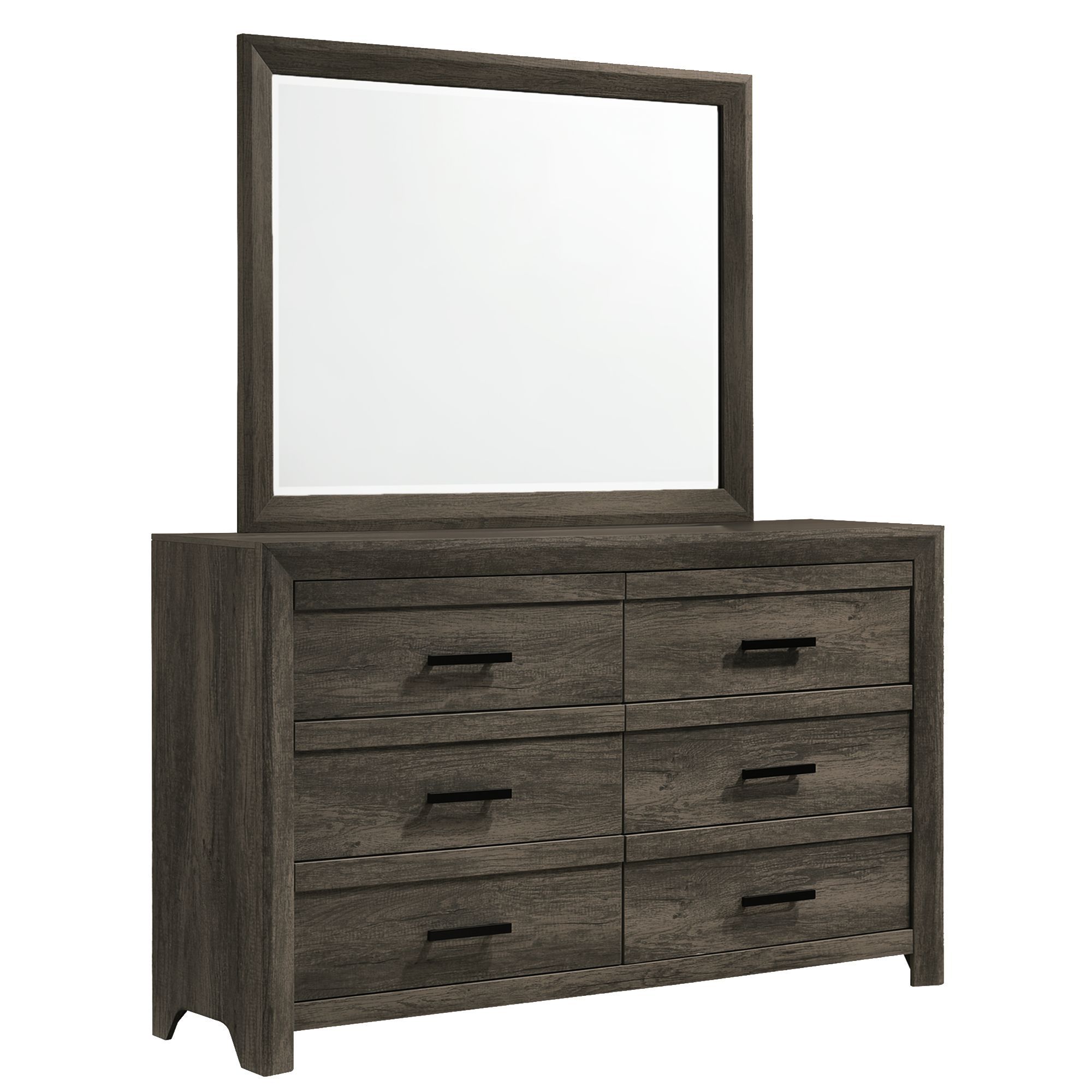 Eleanor - Dresser & Mirror Set - Mocha Gray