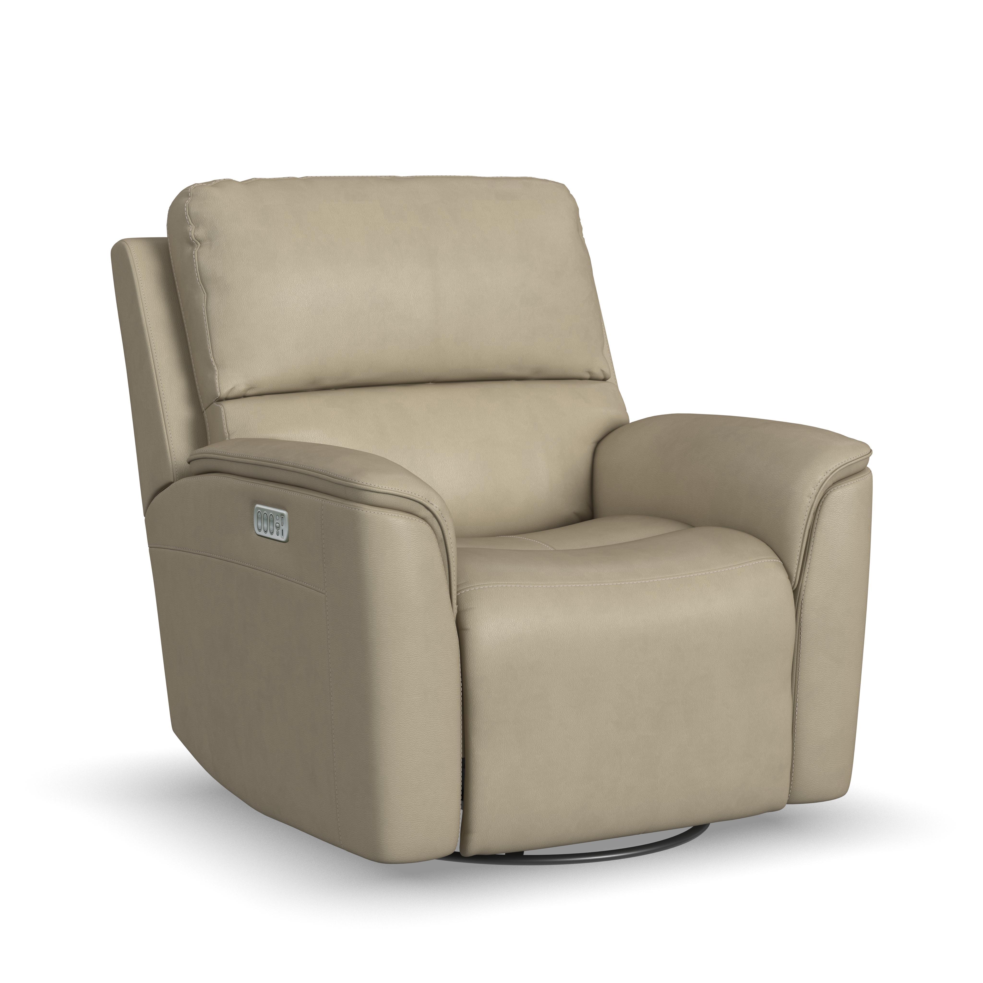 Henry - Power Swivel Gliding Recliner With Power Headrest, Lumbar, Heat & Massage - Beige Image