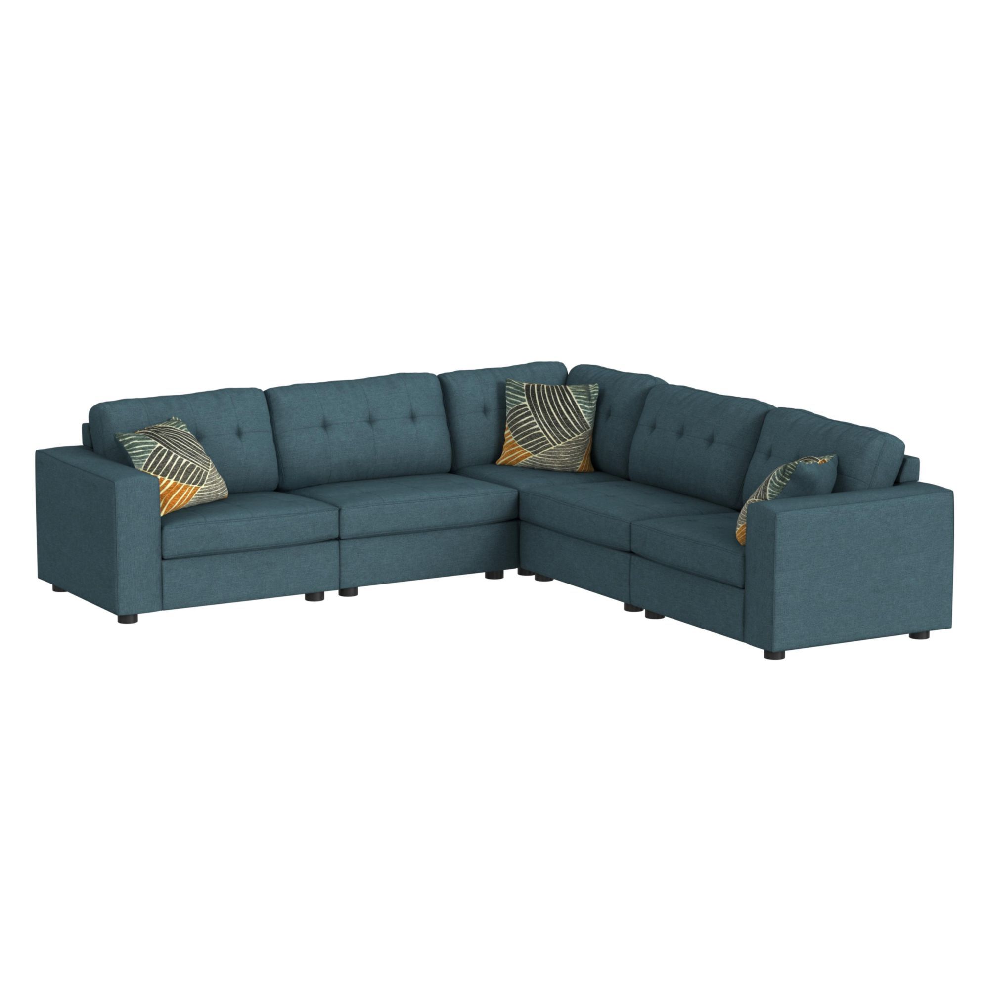 Options One - Corner With 1 Pillow - Palmer Plus Teal