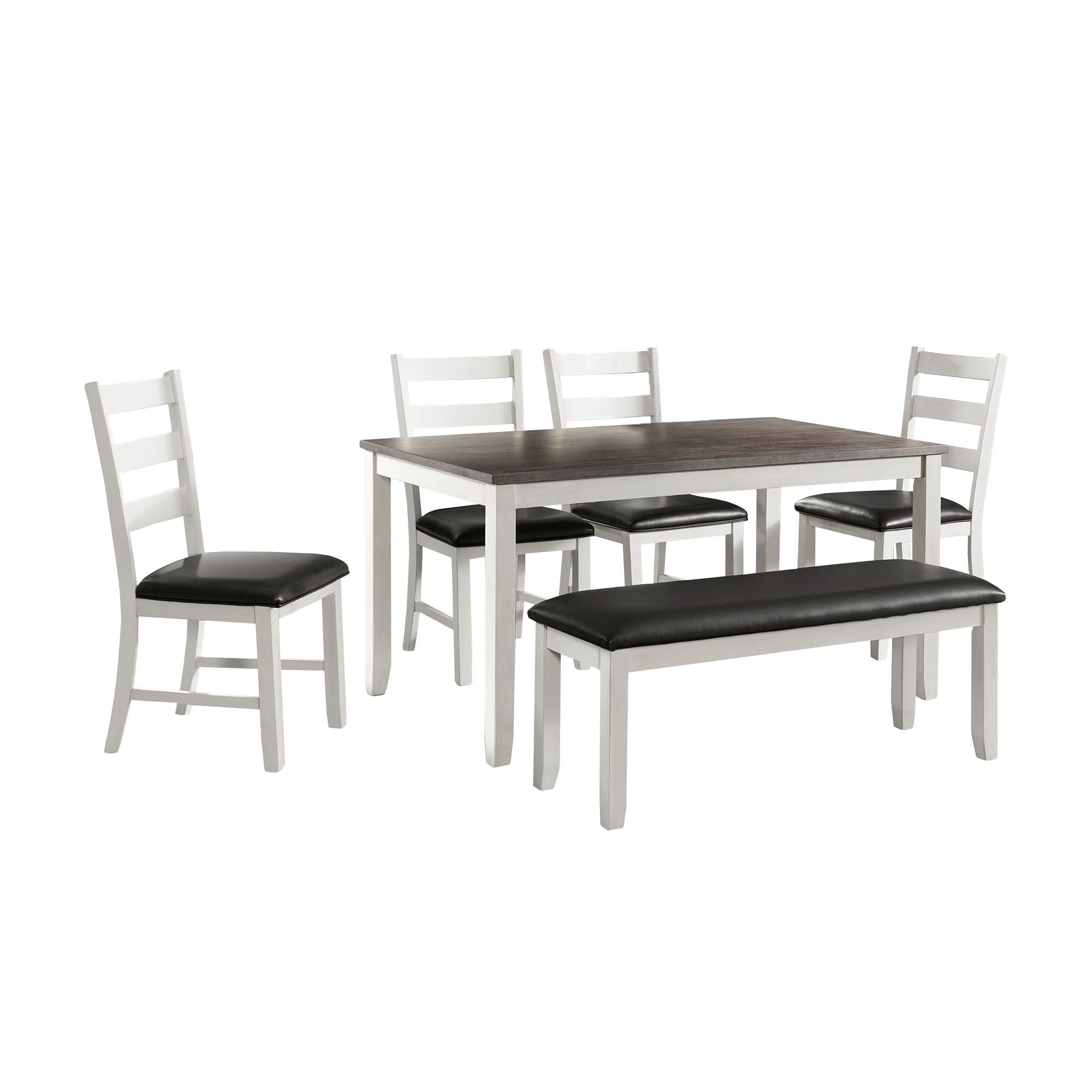 6 Pc · Table, Four Chairs And Bench