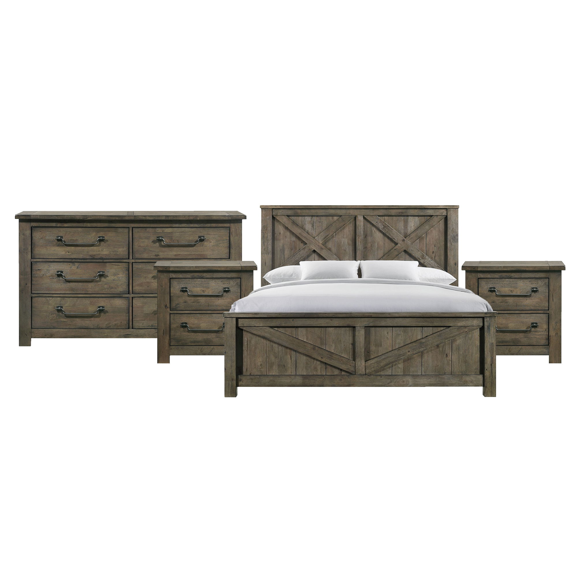King · 4 Pc · Bedroom Set With 2 Nightstands & Dresser