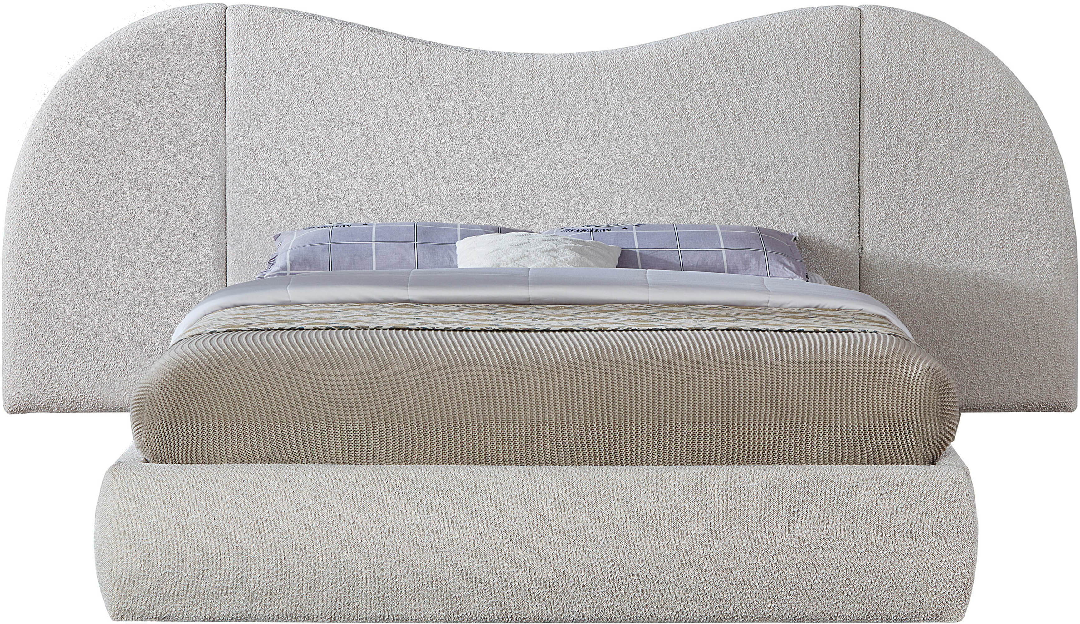 Everest - Boucle Fabric King Bed - Cream