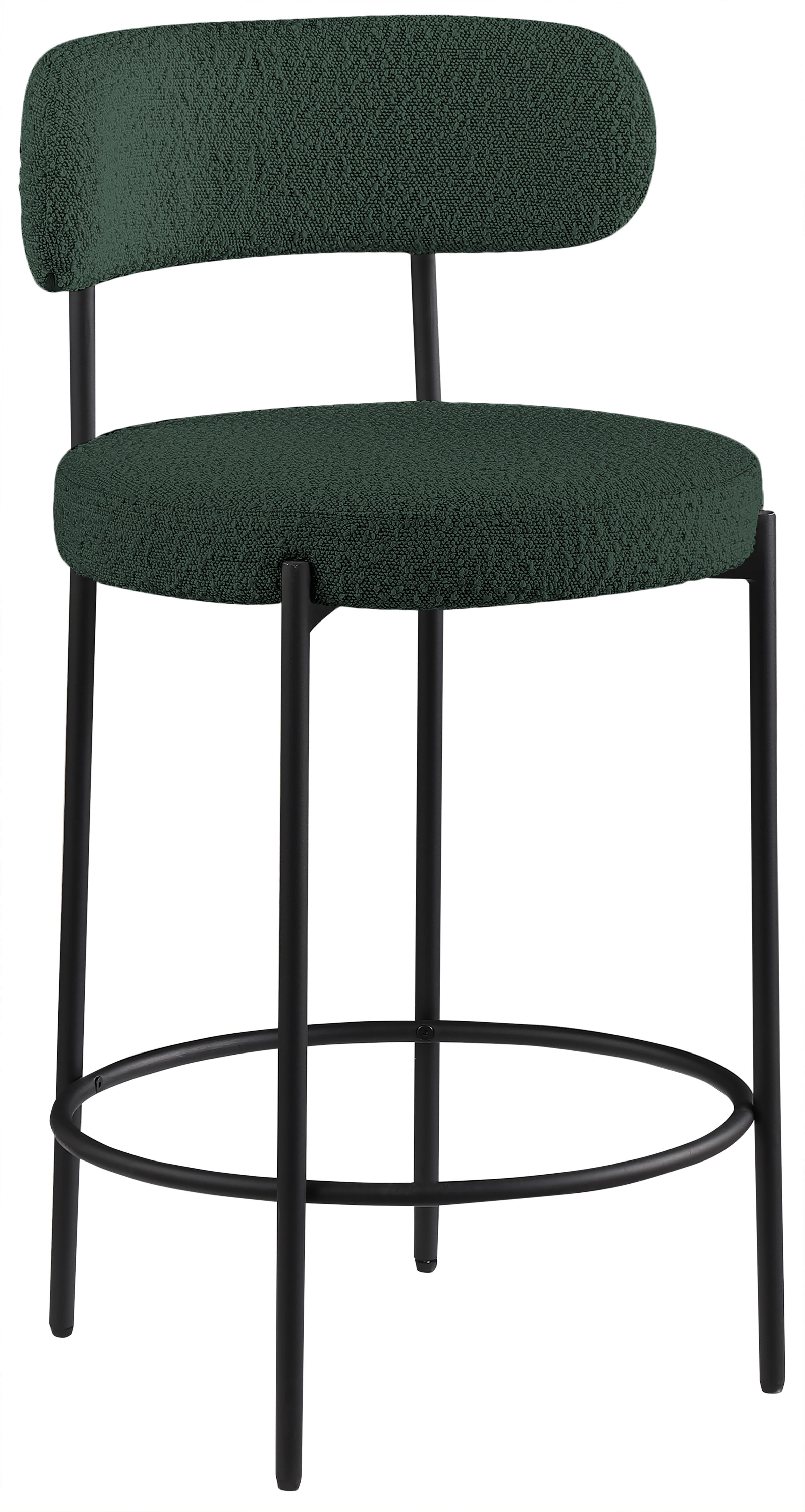 Beacon - Boucle Fabric Stool (Set of 2) - Green