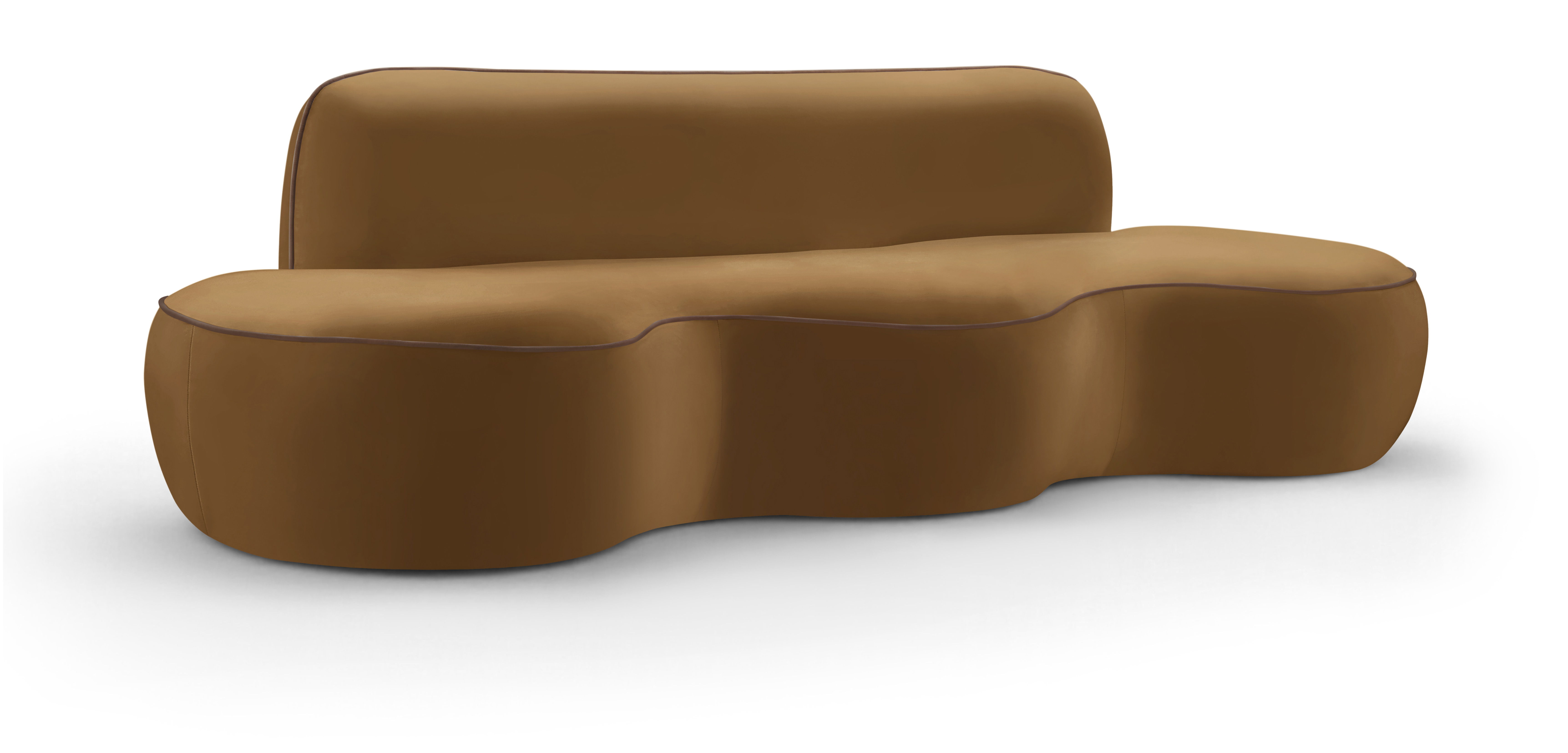 Swerve - Velvet 101" Upholstered Sofa - Saddle