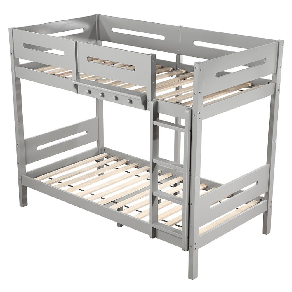 Edah - Twin Over Twin Bunk Bed - Gray, gray, view 2