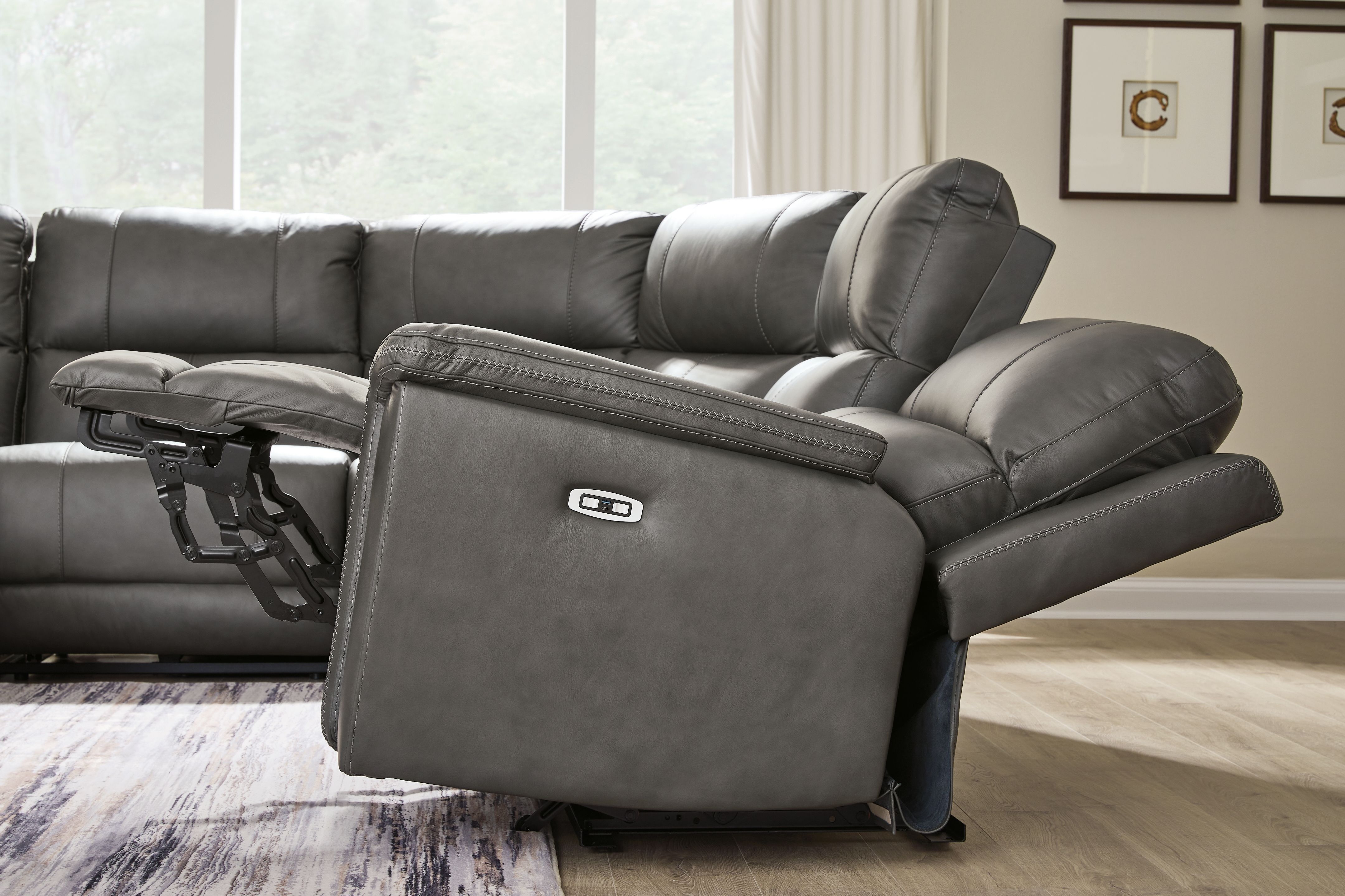 Ashley Furniture Bleckley - 6-Piece Power Reclining Sectional With LAF And RAF Recliners - Anchor - Image 7