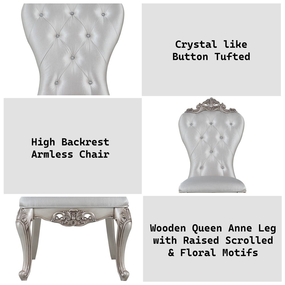 Gorsedd - Side Chair (Set of 2) - Cream Fabric & Golden Ivory, beige, view 7