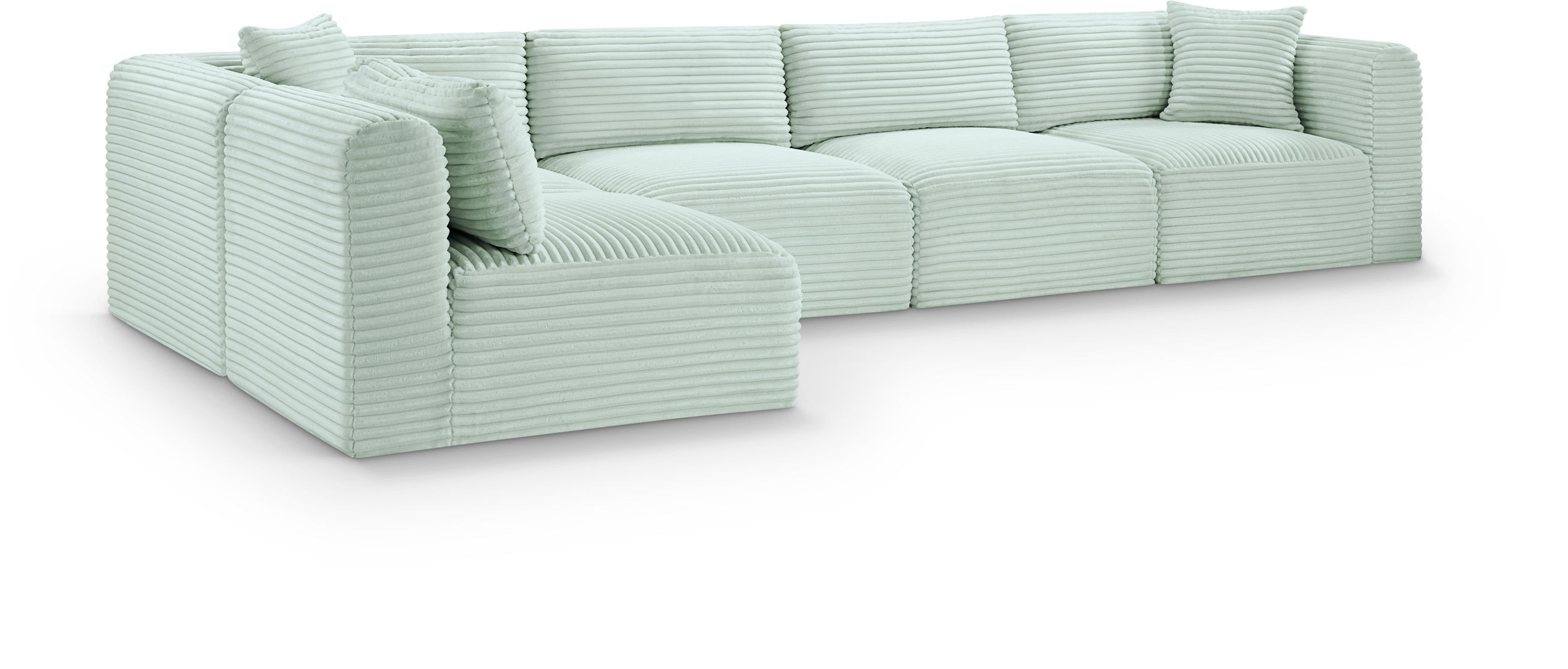 Shaggy - 5 Piece Modular Sectional - Mint