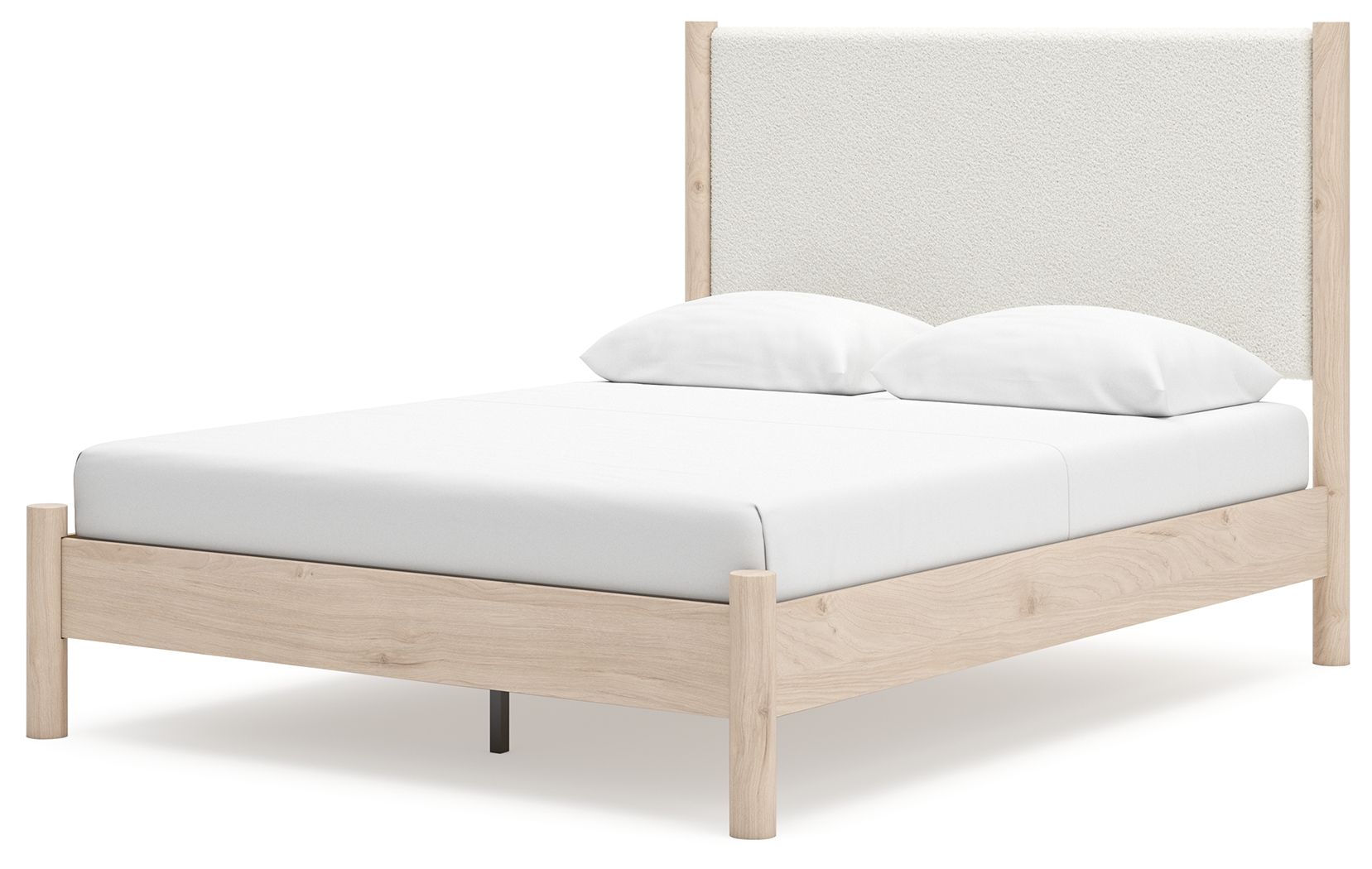 Ashley Furniture Cadmori - Queen Upholstered Panel Bed - Two-tone - Image 4