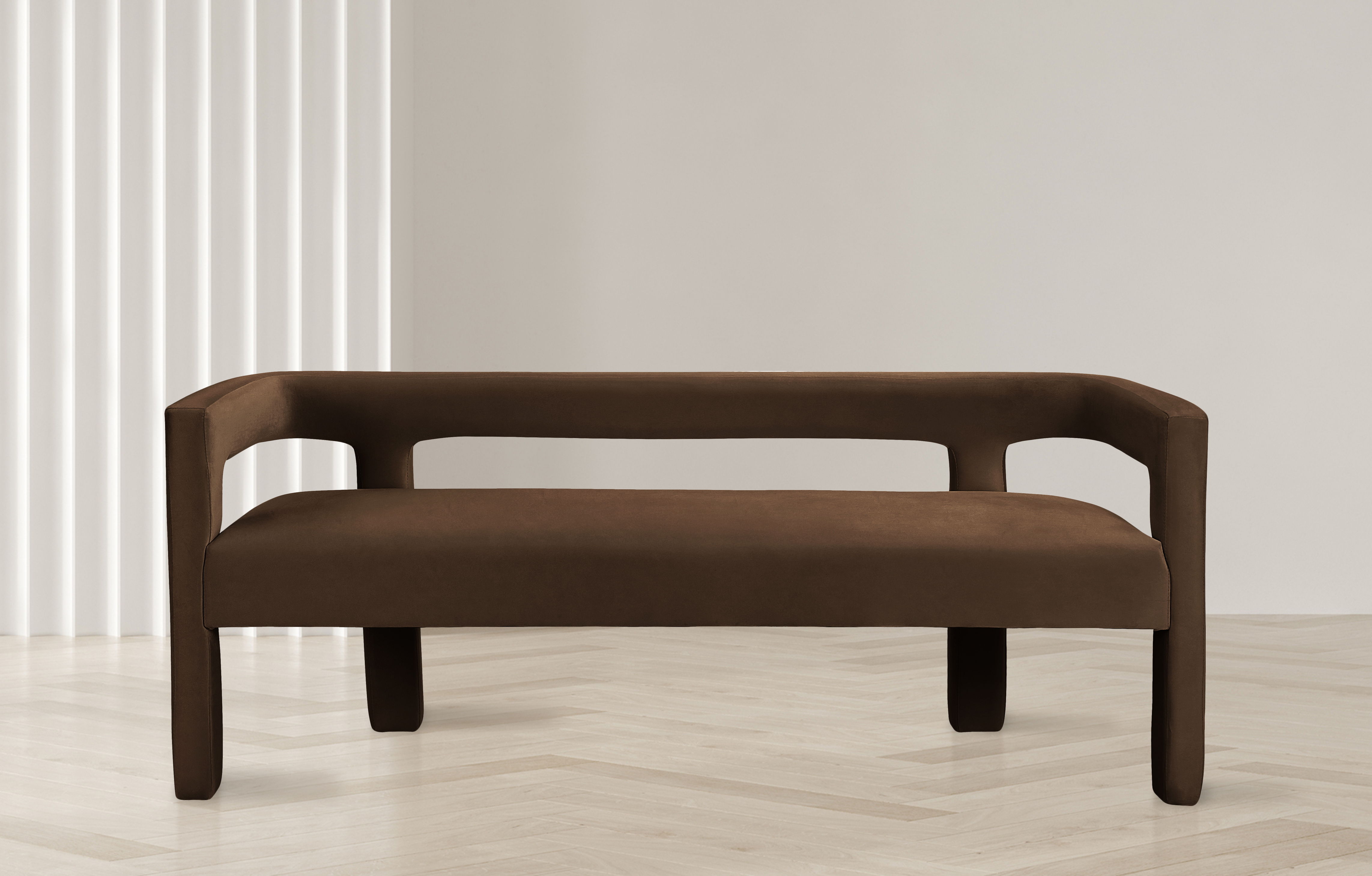 Athena - Velvet Bench - Brown