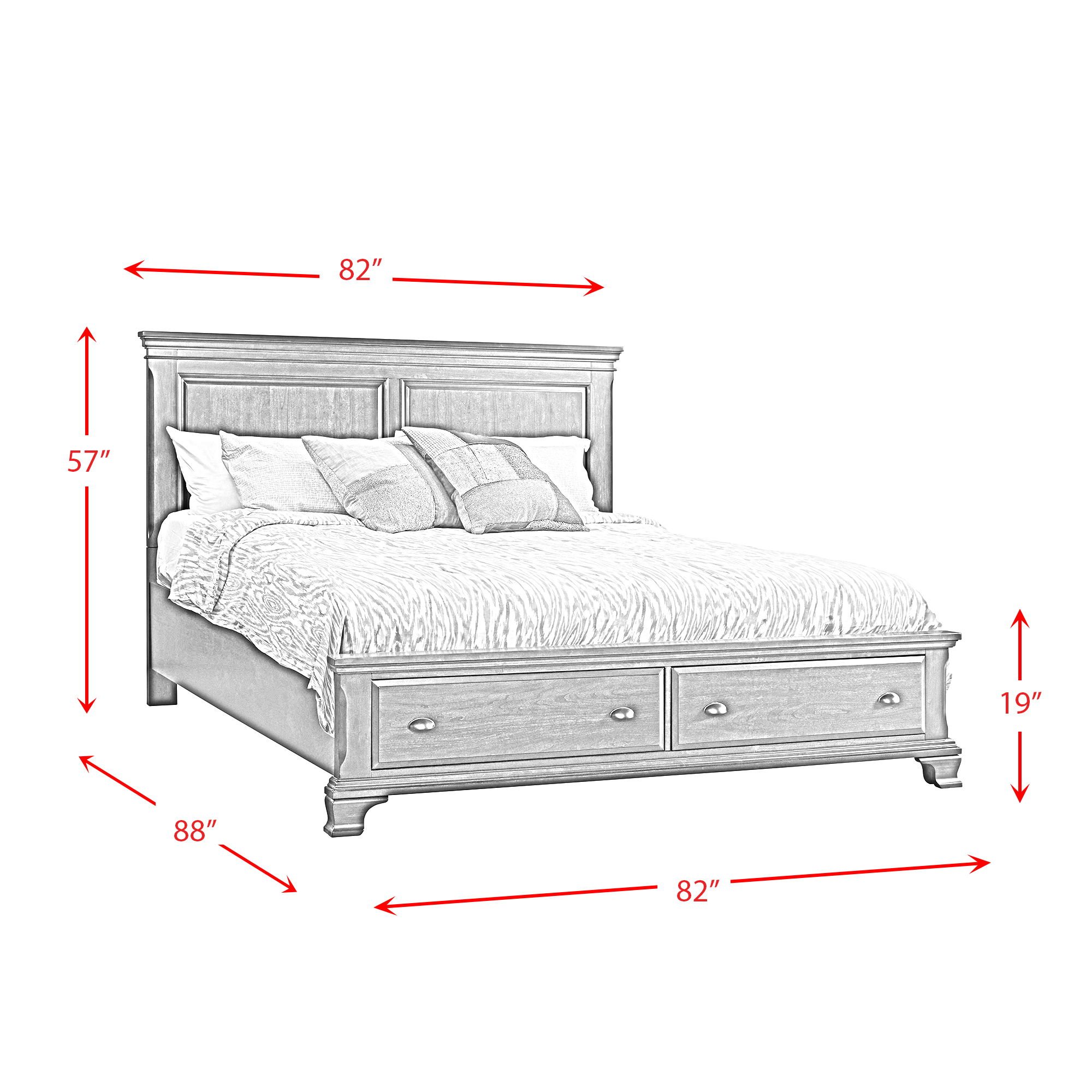 Canton - King Storage Bed - Cherry
