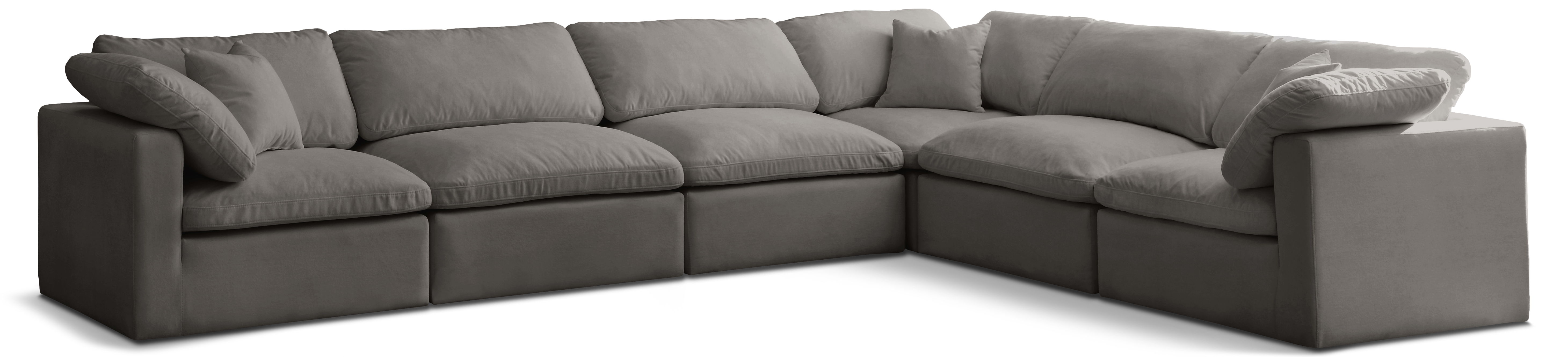 Plush - 6 Piece Modular Corner Sectional - Gray