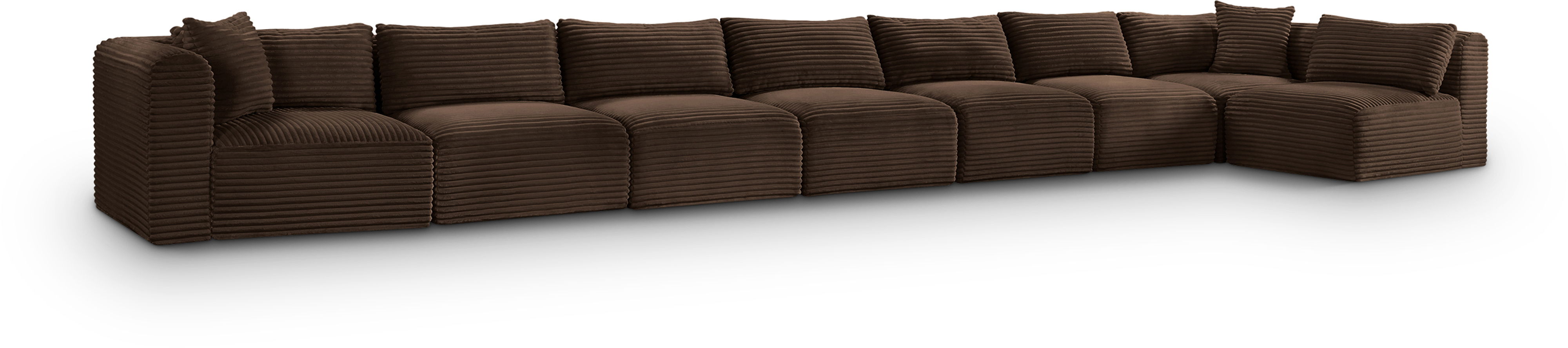 Shaggy - 8 Piece Modular Sectional - Brown