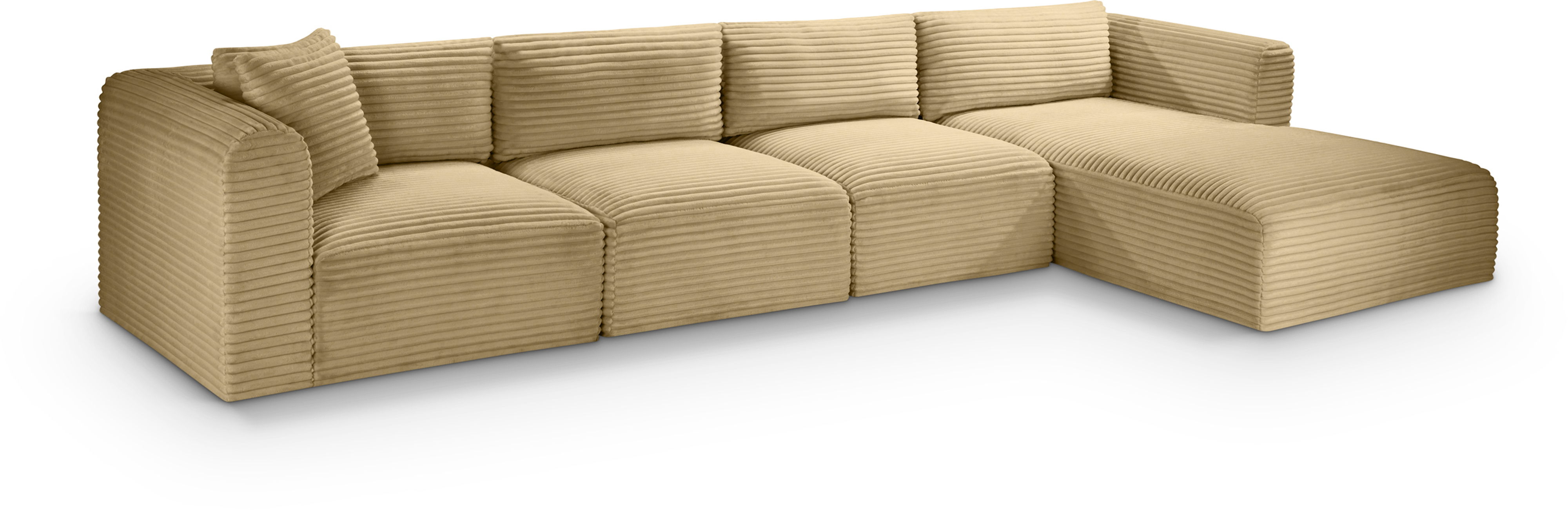 Shaggy - 4 Piece Modular Sectional With Chaise - Camel