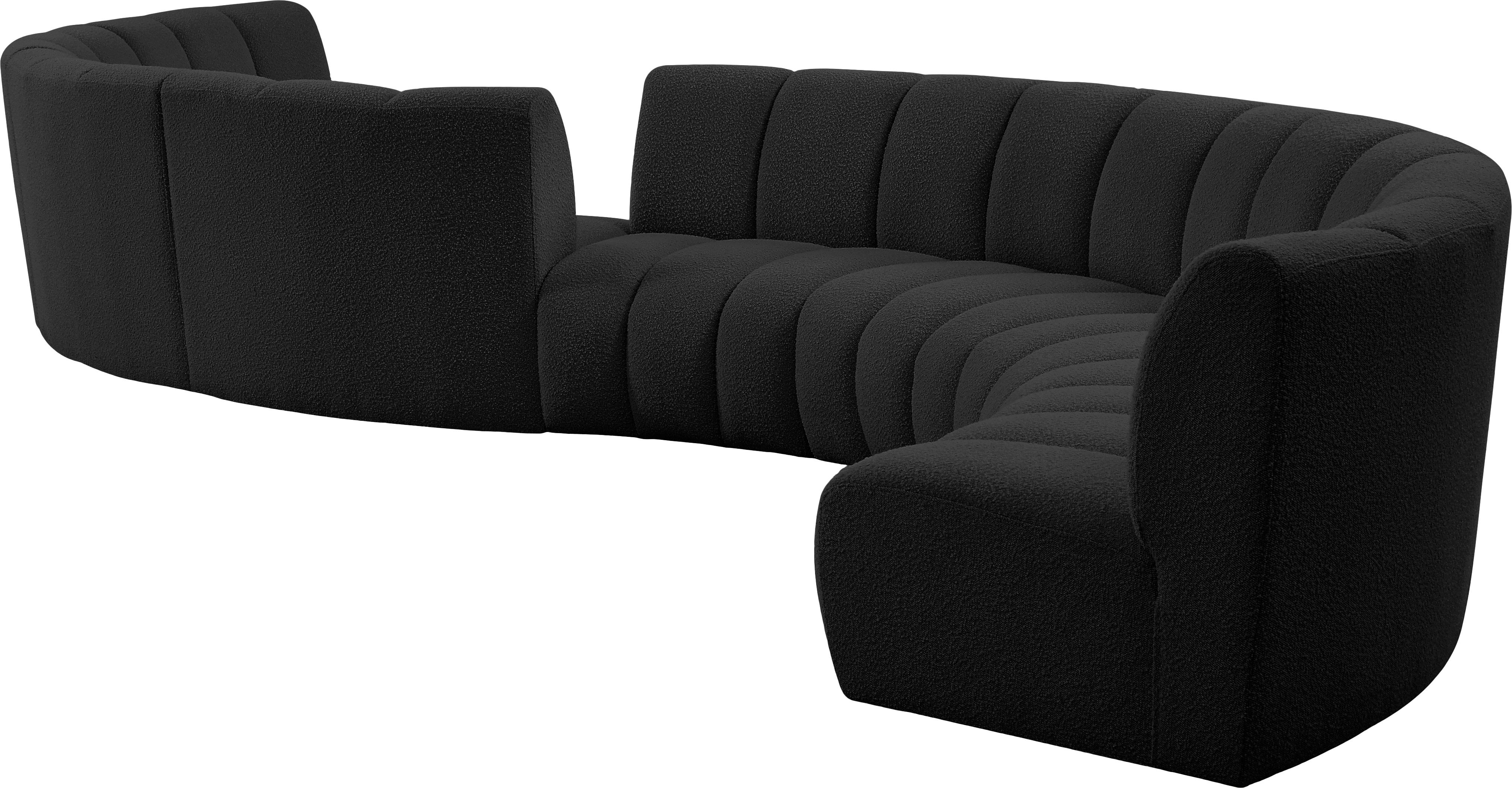 Infinity - 8 Piece S-Shaped Modular Sectional - Black